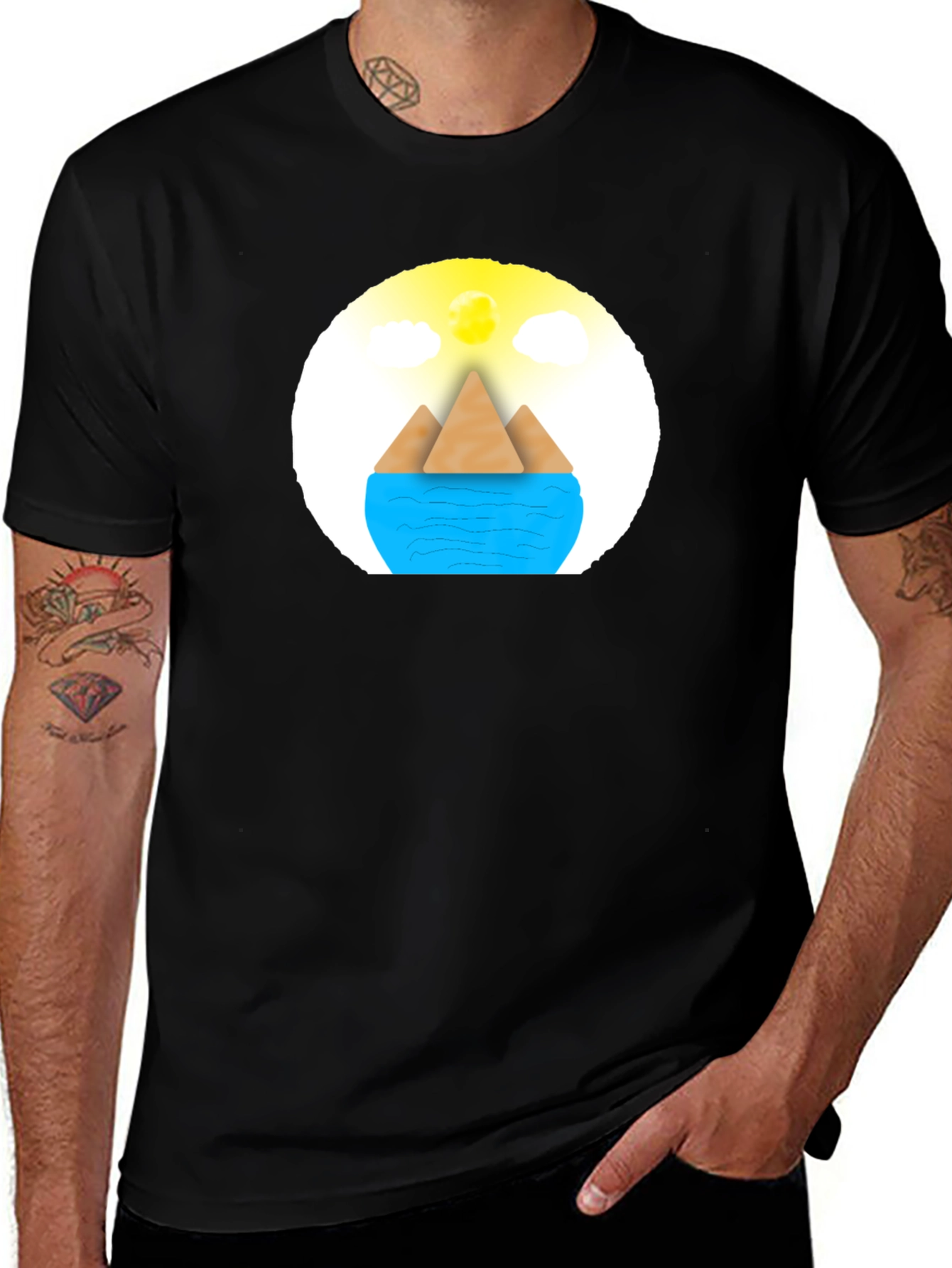 Variant 27 of Geometric Island Graphic Tee - Modern Comfort