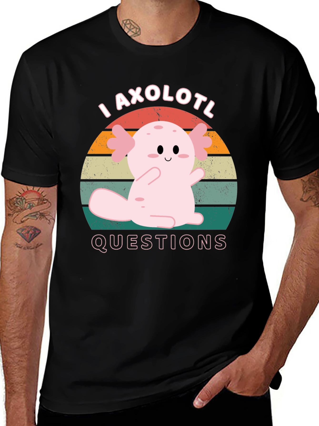 Variant 4 of I Axolotl Questions T-Shirt Cute Salamander Tee