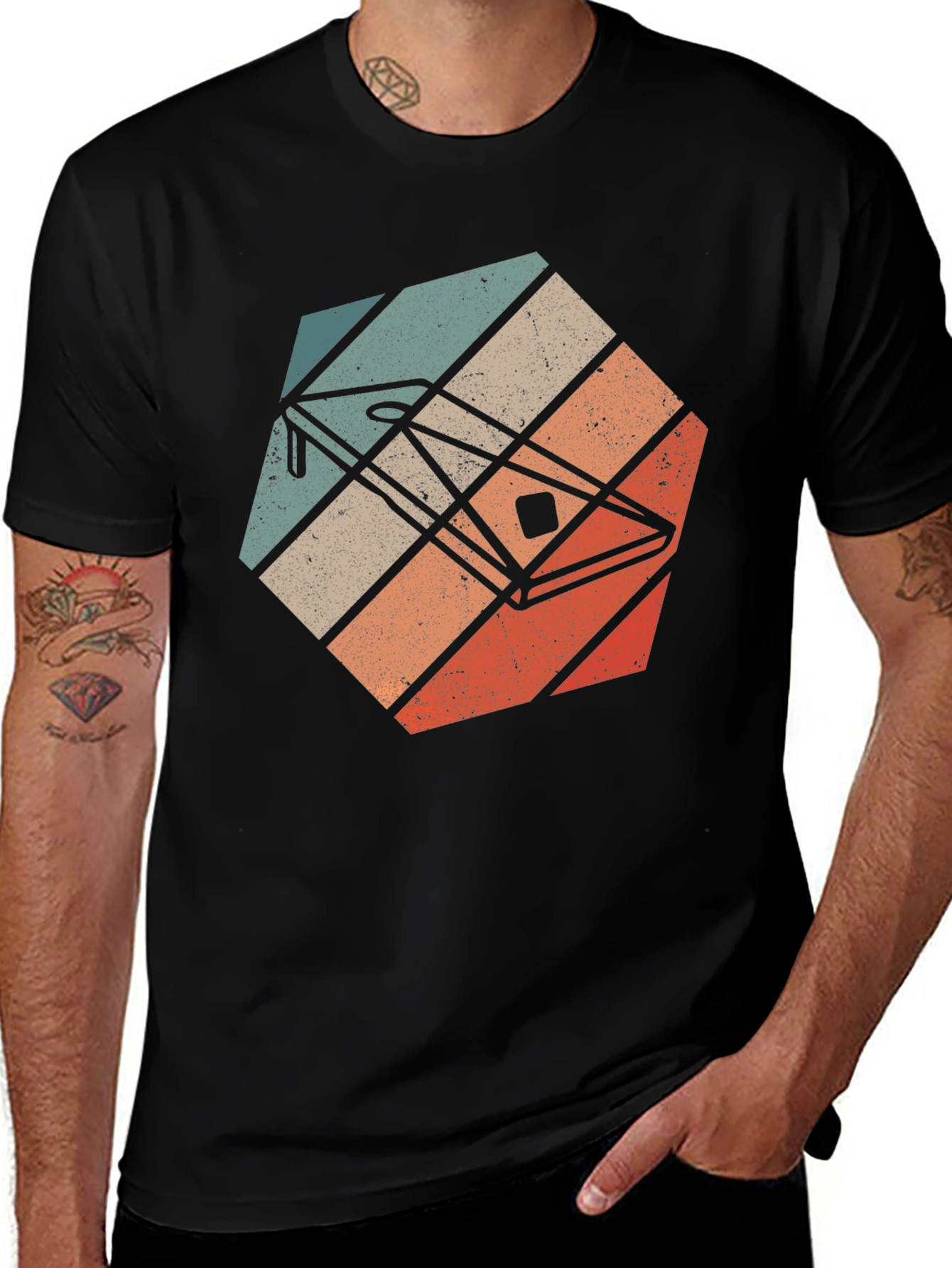 Variant 3 of Retro Triangle Instrument T-Shirt - Vintage Style Music Tee