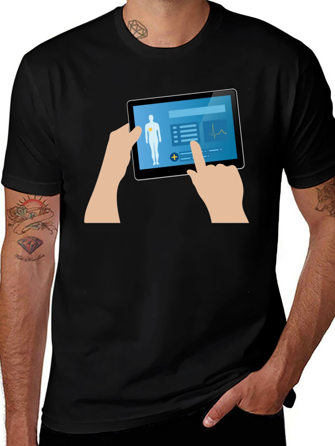 Variant 14 of Medical Tablet Graphic Tee - Tech Inspired Design