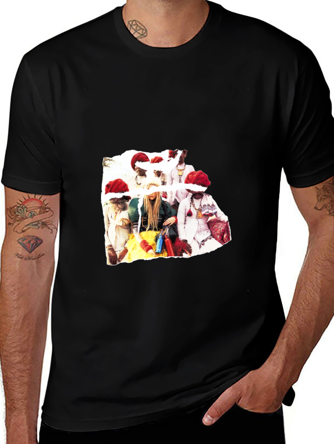 Festive Christmas Crew T-Shirt - Black