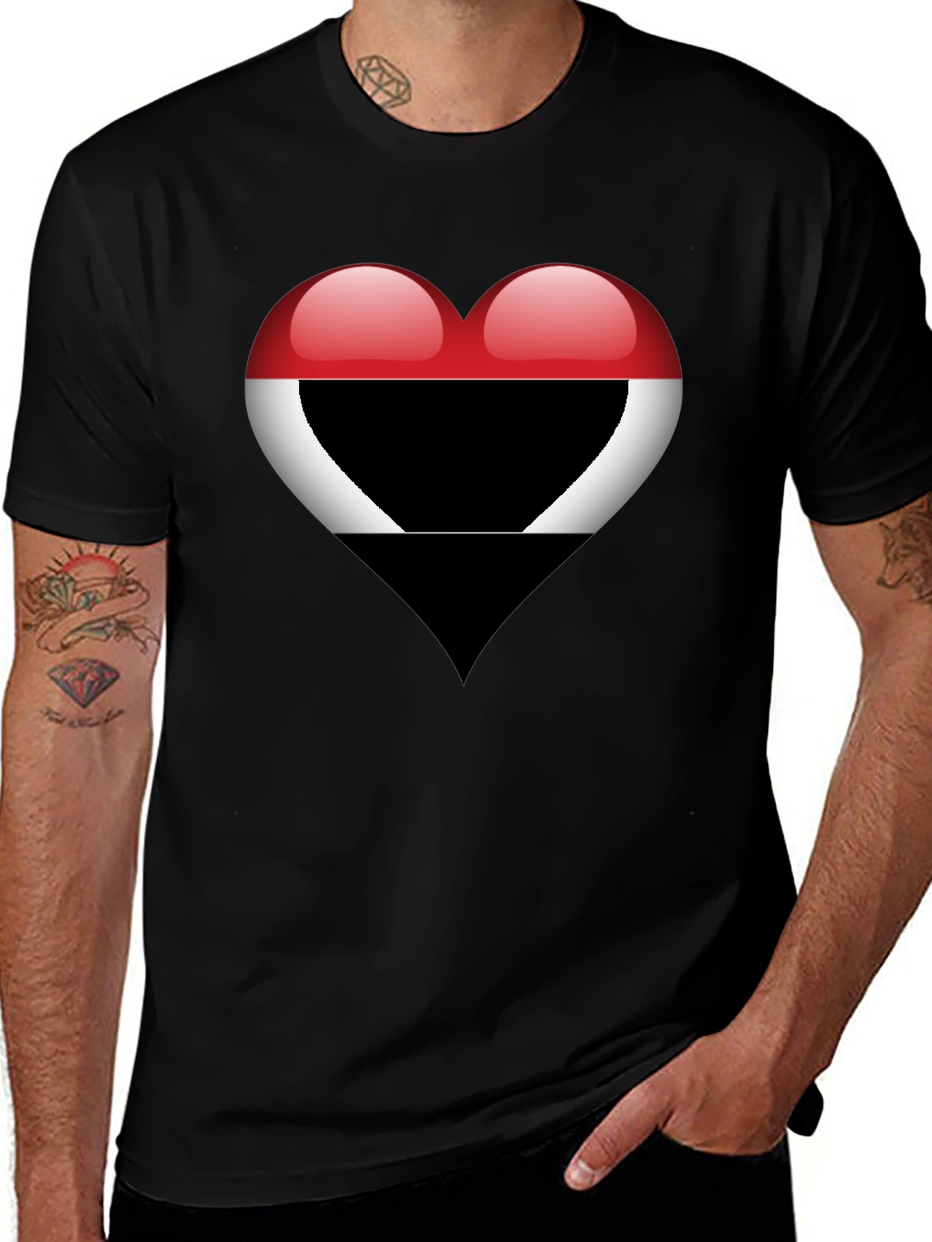 Heart Yemen Flag T-Shirt - Stylish Graphic Tee