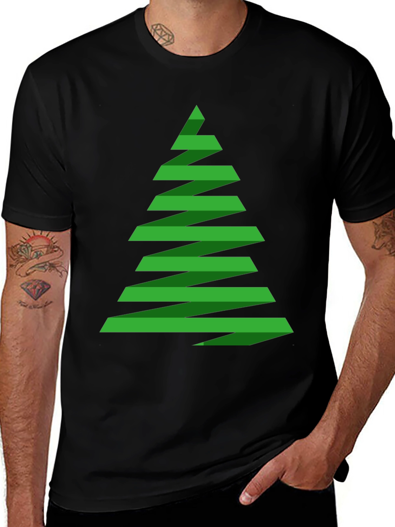 Variant 29 of Abstract Christmas Tree Graphic Tee - Holiday Shirt