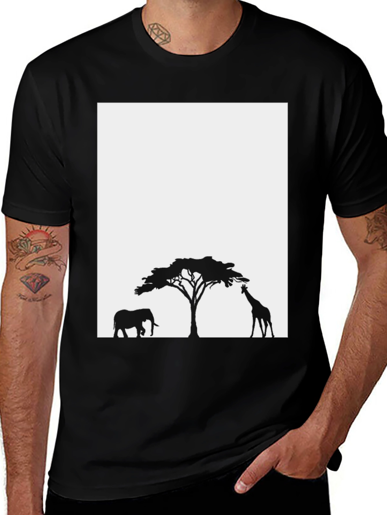 Variant 29 of Savanna Silhouette T-Shirt - Graphic Print Tee