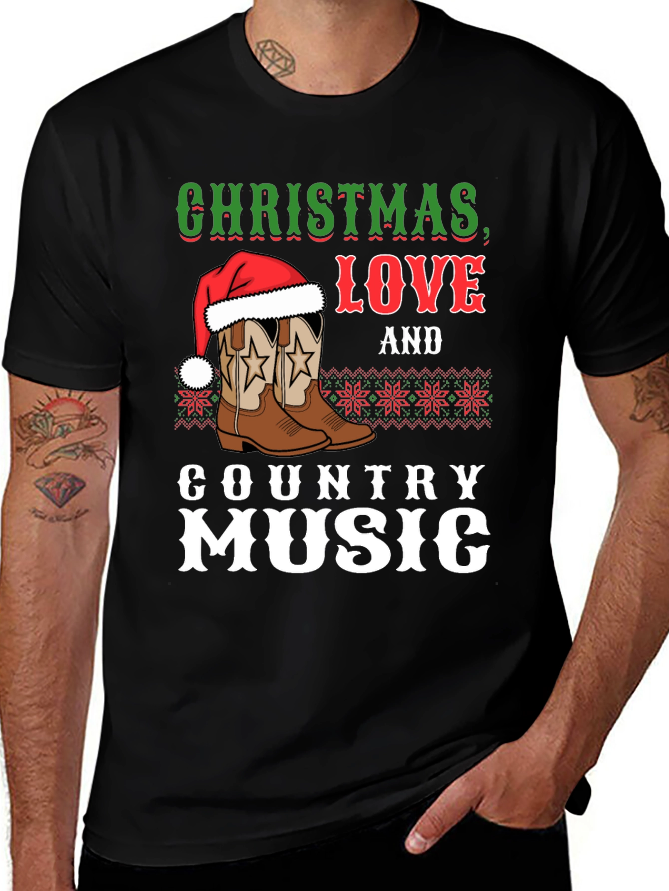 Christmas Love Country Music Graphic Tee