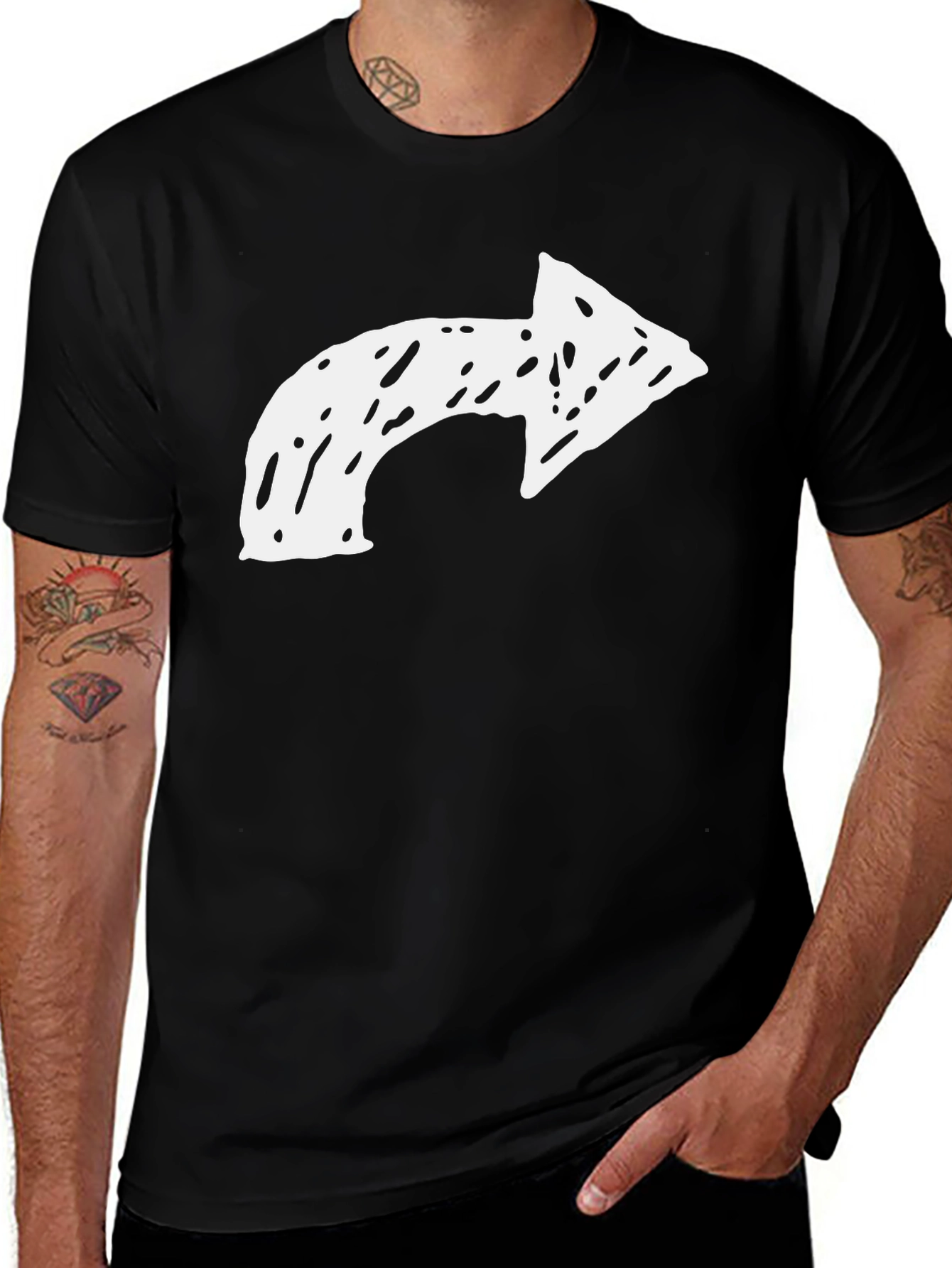 Variant 22 of Arrow Graphic Tee - Men's Casual Black T-Shirt