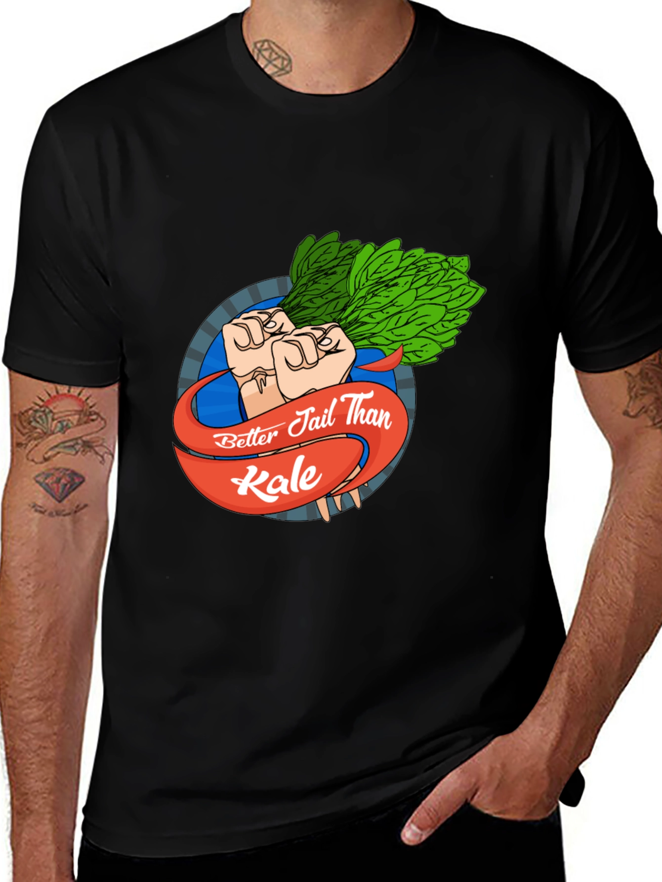 Variant 28 of Better Jail Than Kale Black T-Shirt