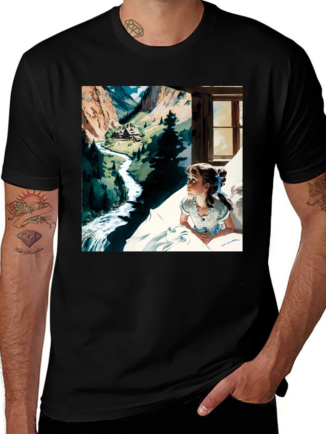 Variant 12 of Heidi Inspired Graphic Tee - Classic Novel Art