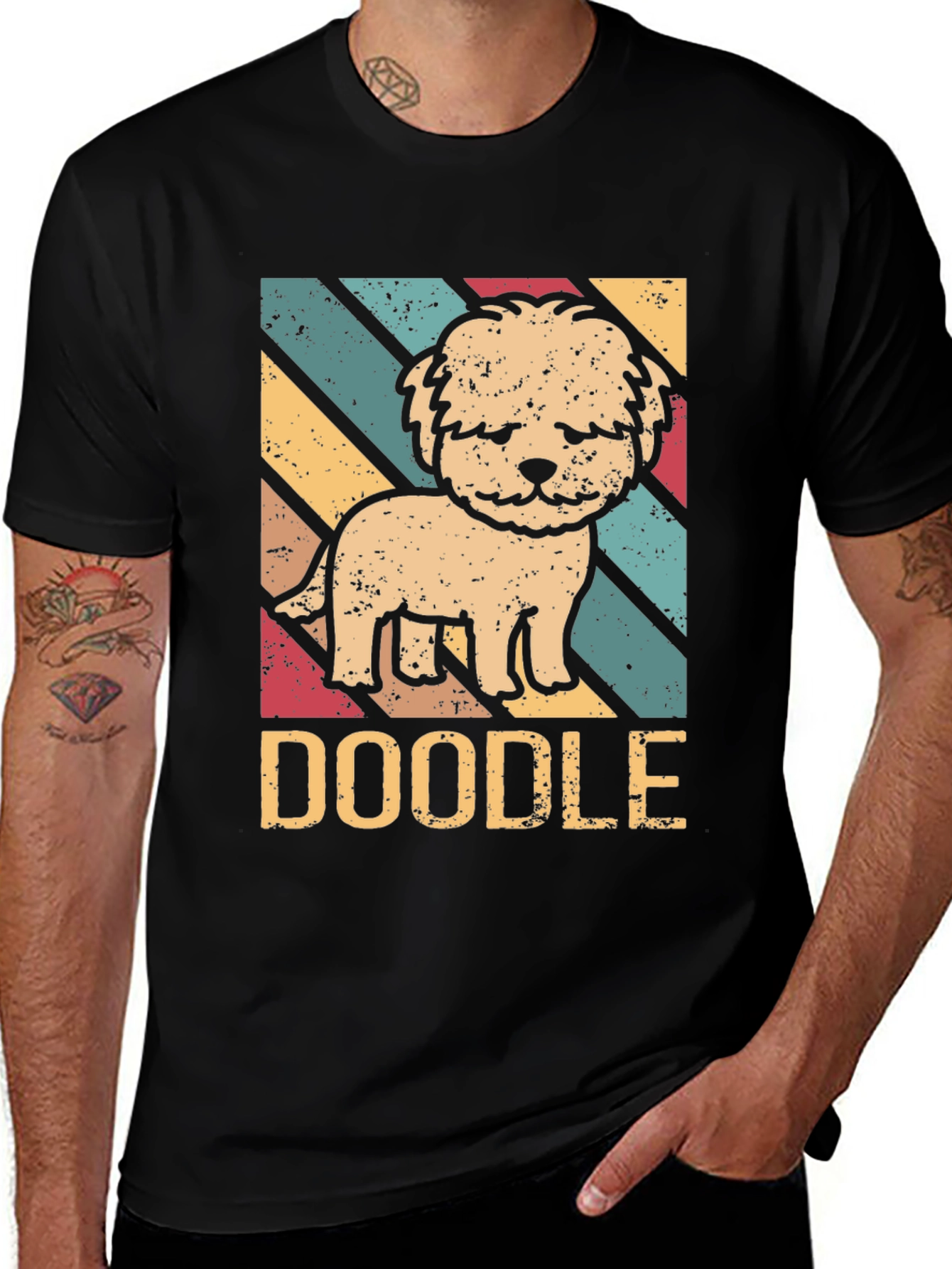 Variant 5 of Retro Doodle Dog T-Shirt - Cute Pet Lover Tee