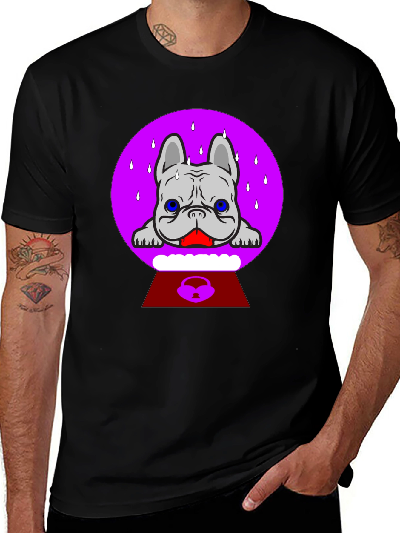 Variant 15 of Sweating Bulldog Graphic Tee - Comfort & Style