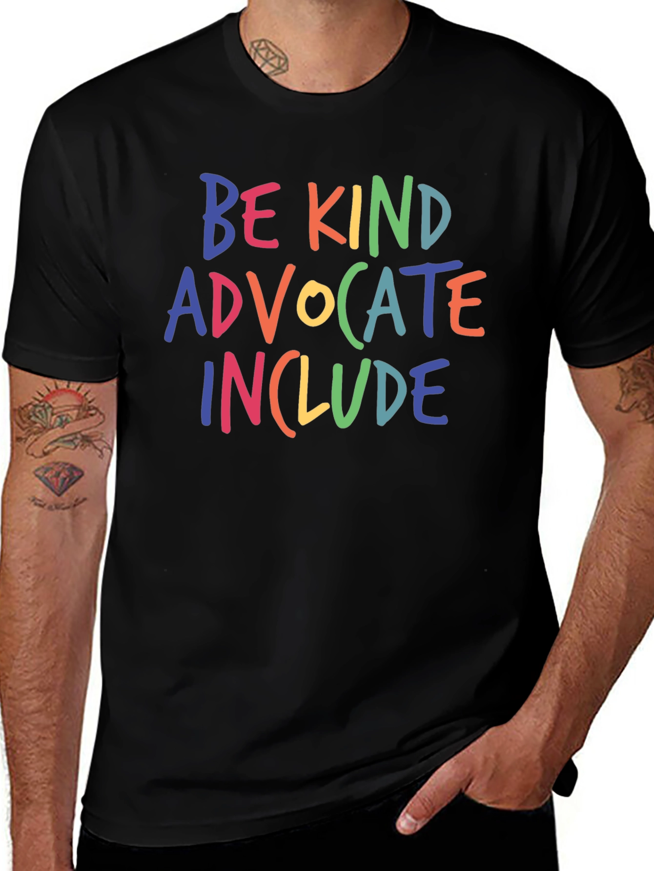 Be Kind Advocate Include Graphic Tee - Black