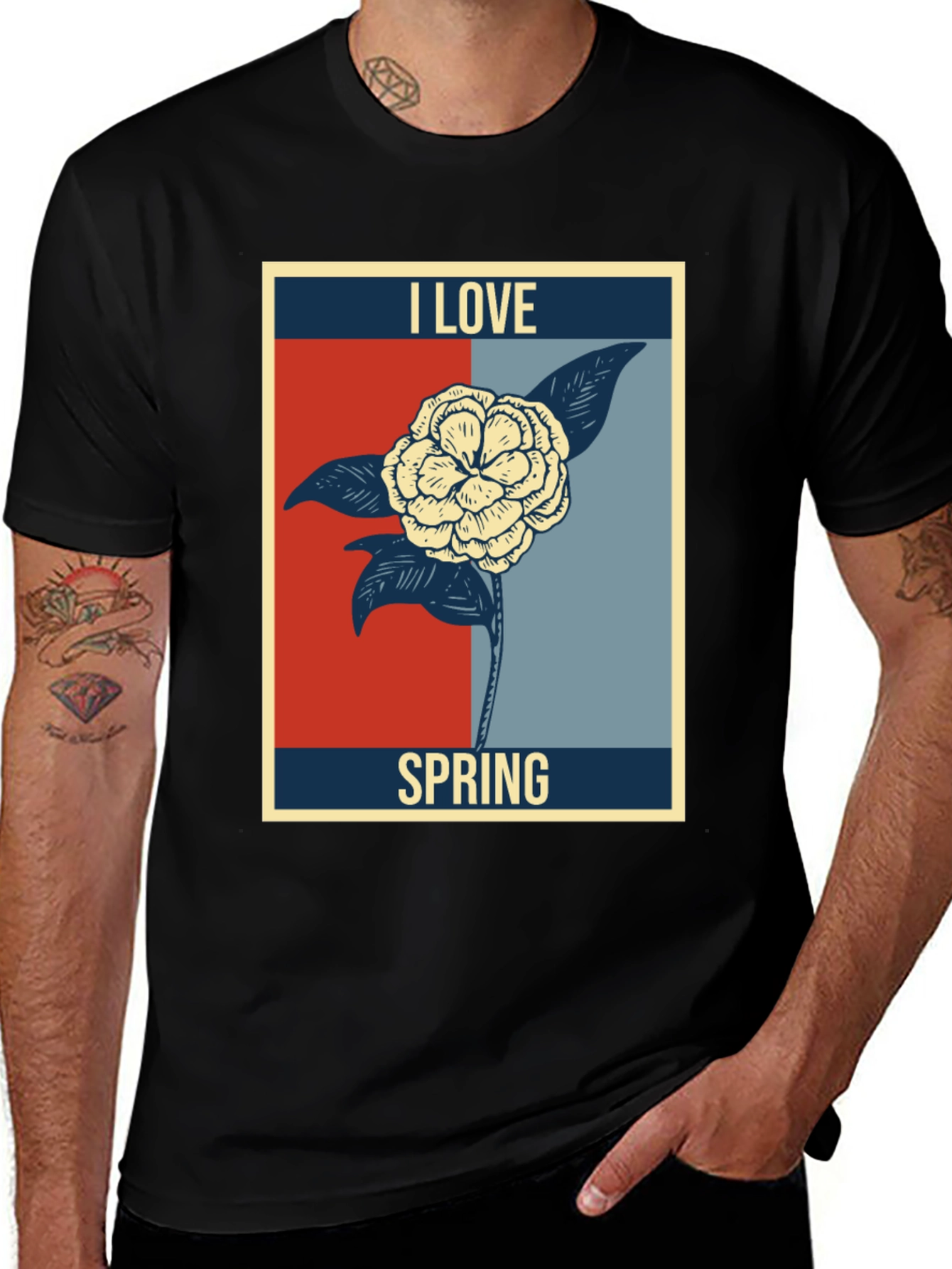 Variant 25 of I Love Spring T-Shirt - Floral Design