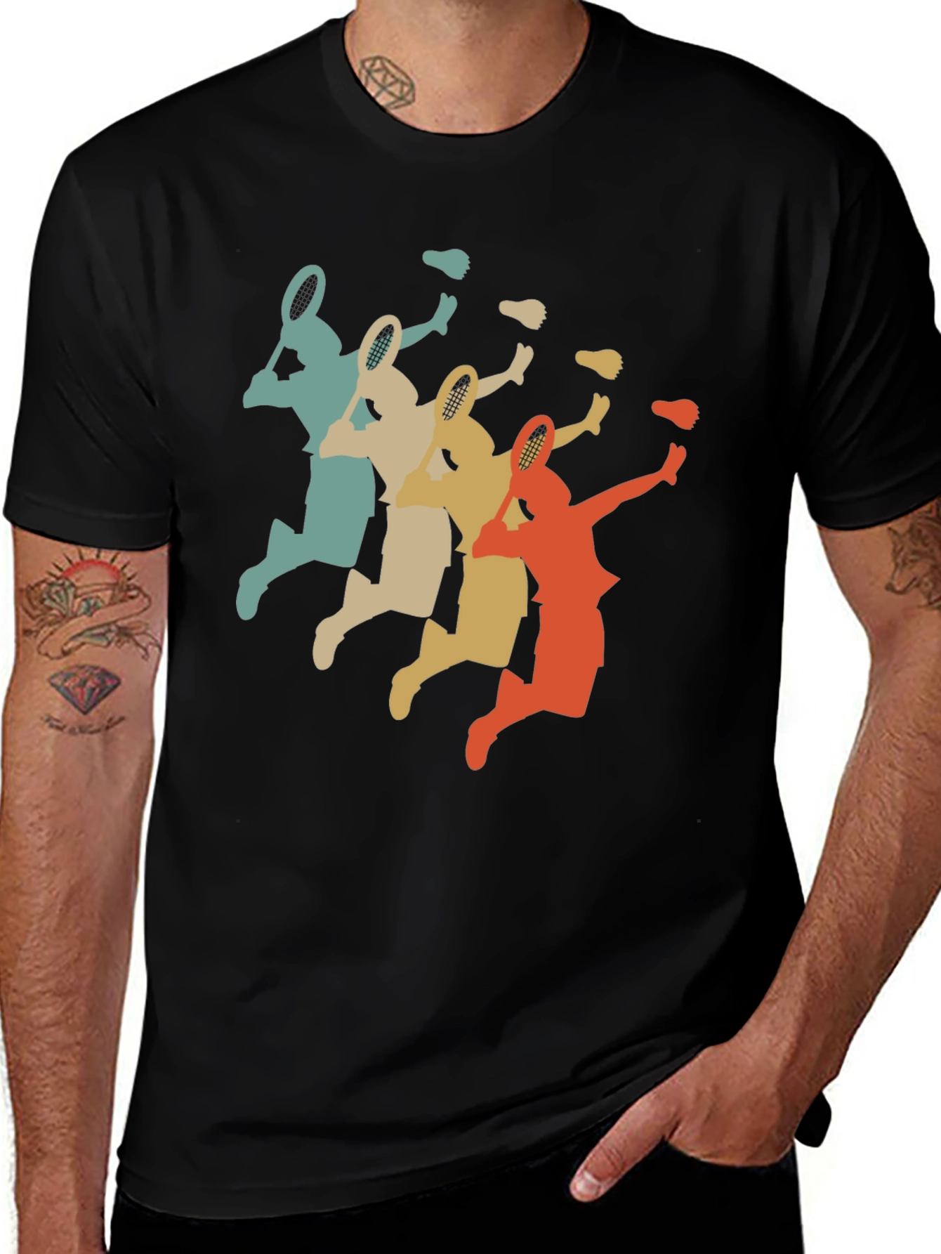 Variant 5 of Retro Badminton Player T-Shirt