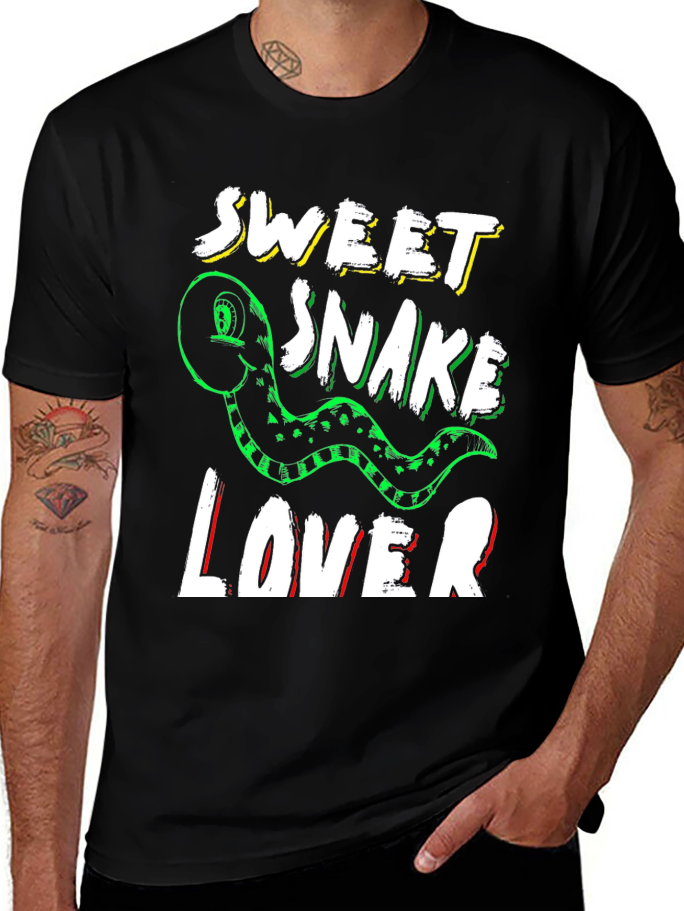 Black Sweet Snake Lover Graphic Tee main image