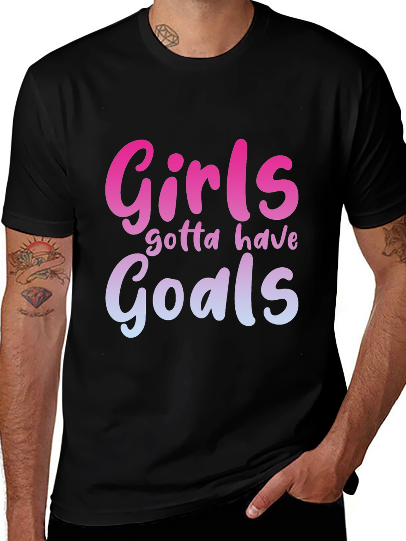 Girls Gotta Have Goals Graphic Tee - Black