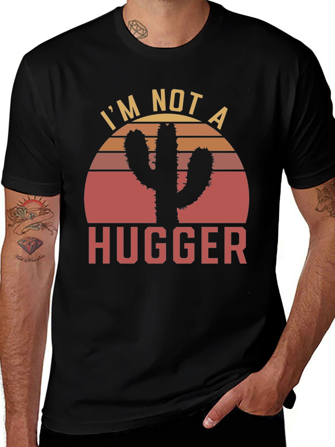 Variant 23 of I'm Not a Hugger Cactus Graphic T-Shirt