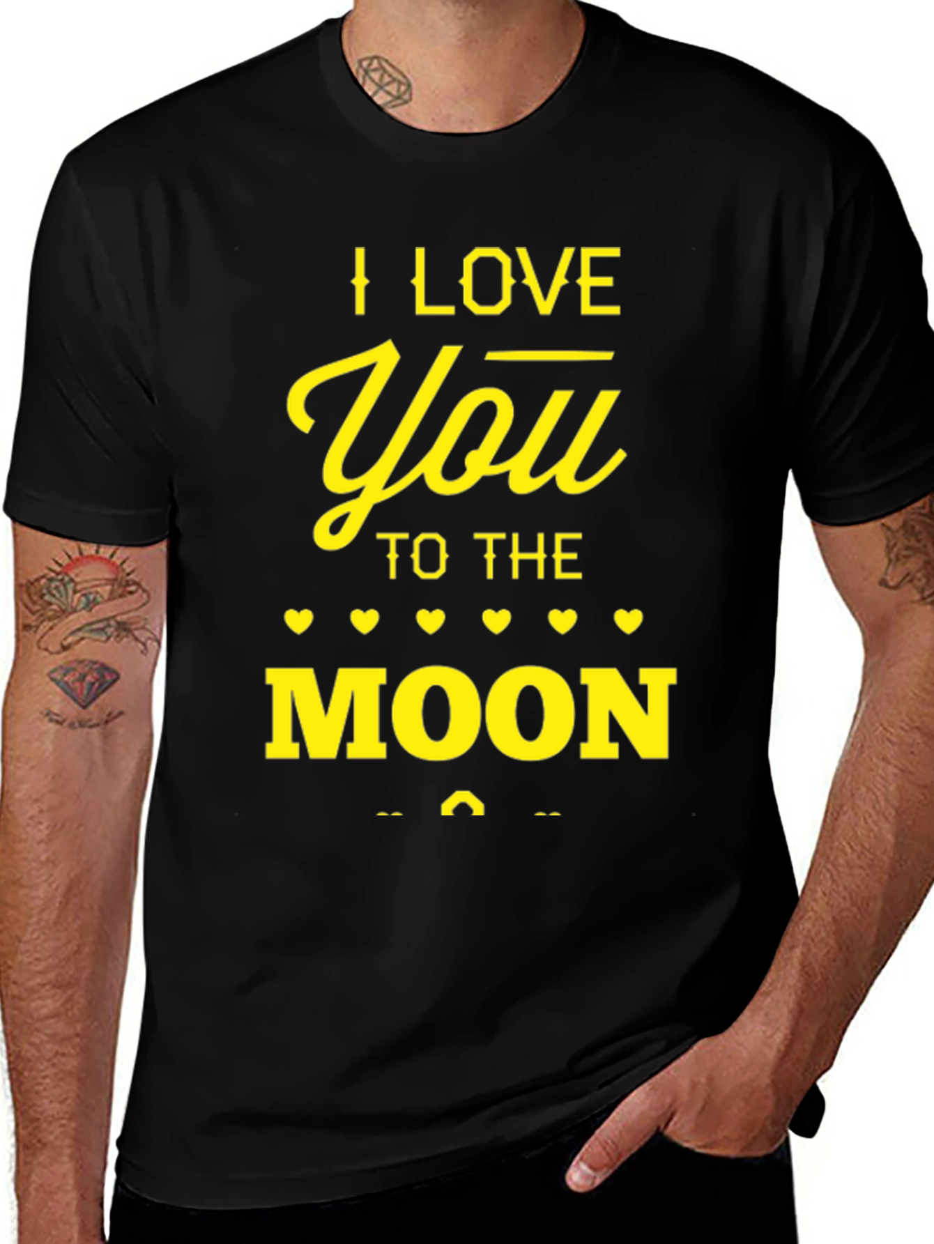 Black I Love You to the Moon T-Shirt - Men's Graphic Tee main image