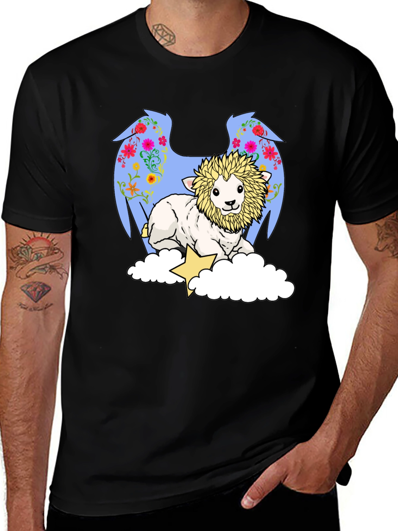 Variant 29 of Lion Sheep T-Shirt - Winged Fantasy Design