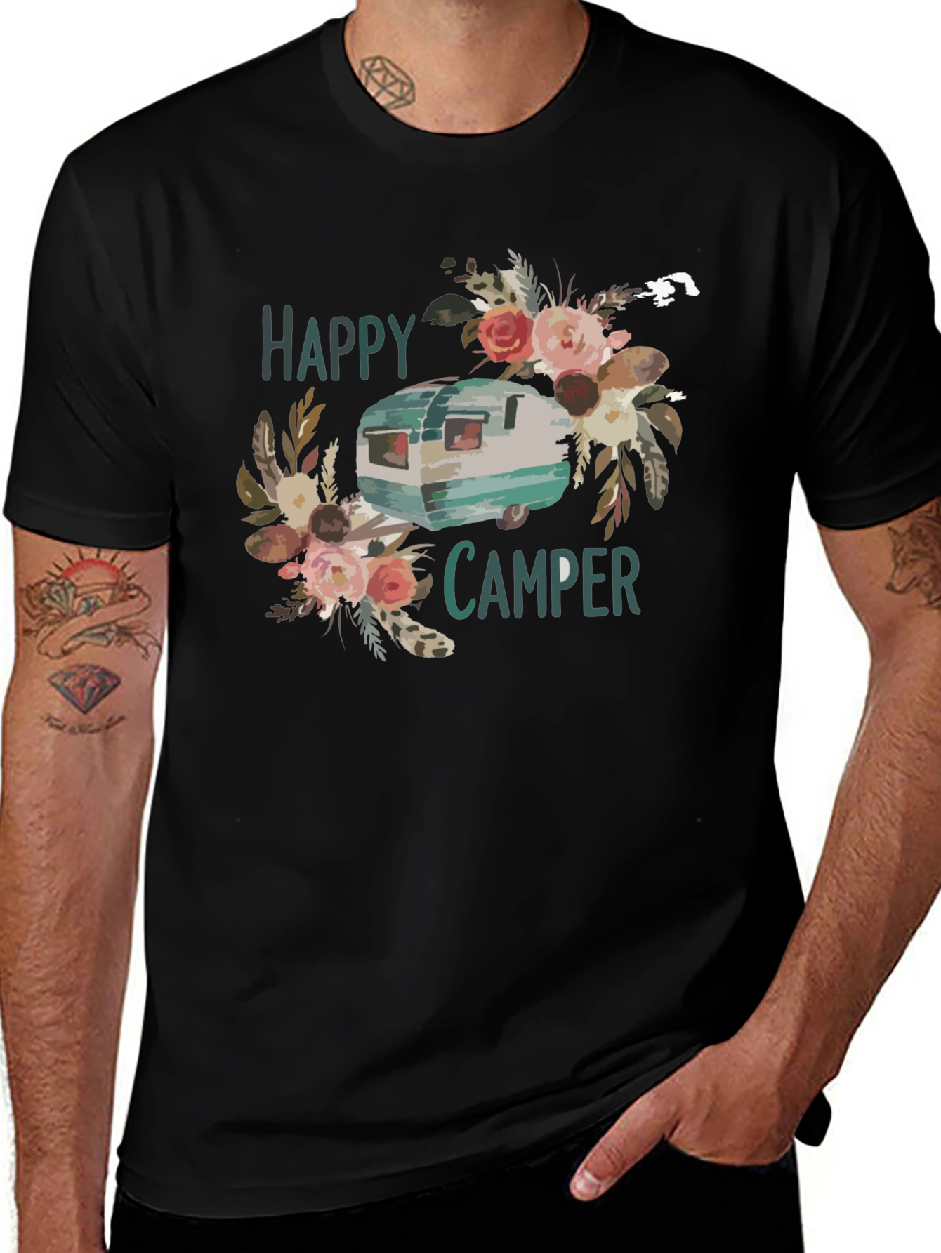 Variant 17 of Happy Camper Graphic Tee - Cute Camping T-Shirt