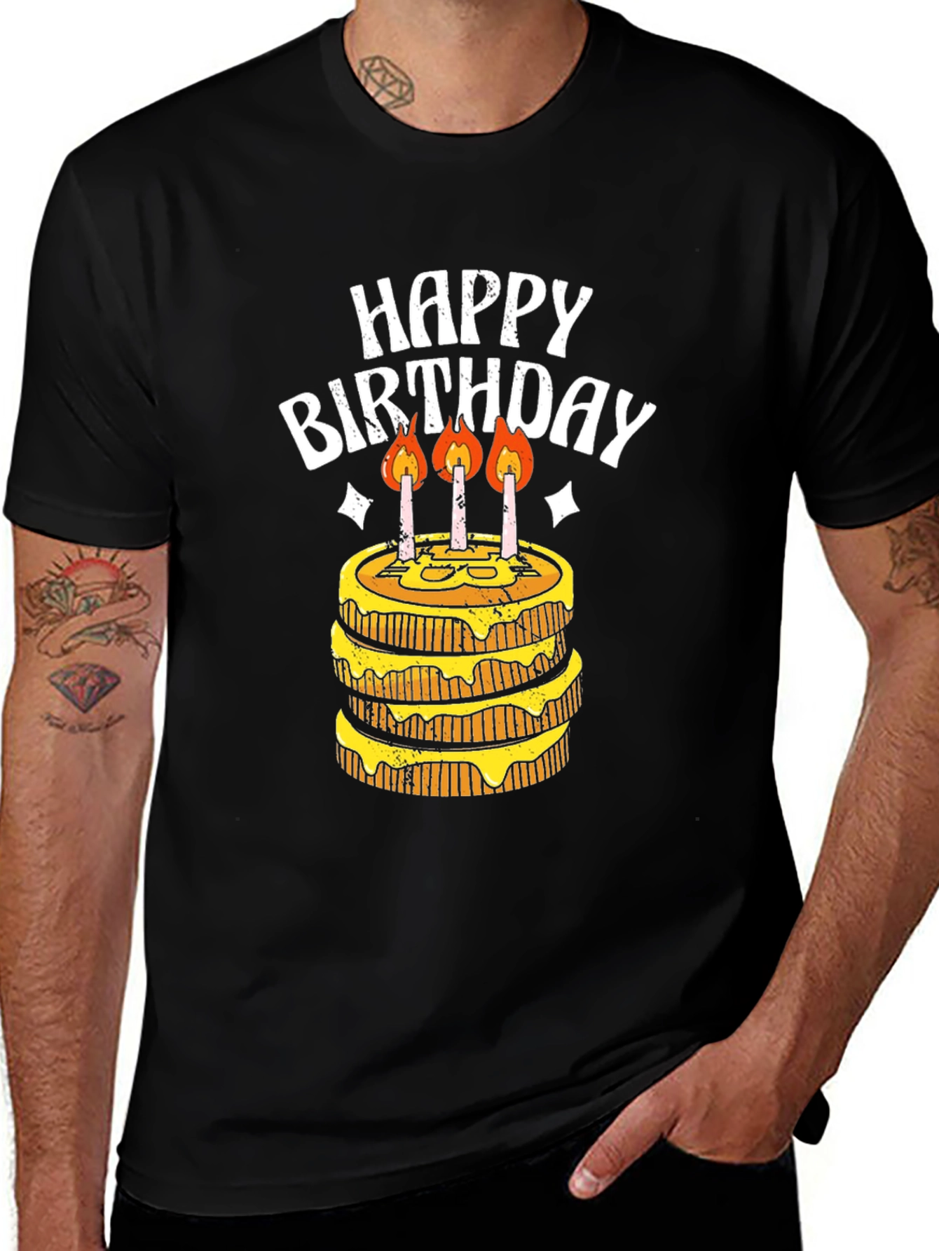 Variant 27 of Happy Birthday Cake Graphic T-Shirt