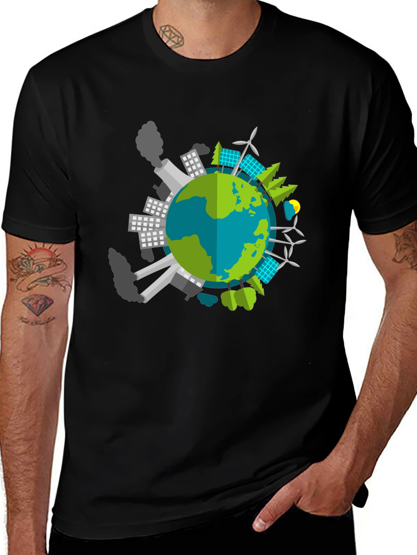 Black Eco Earth Graphic T-Shirt - Black main image