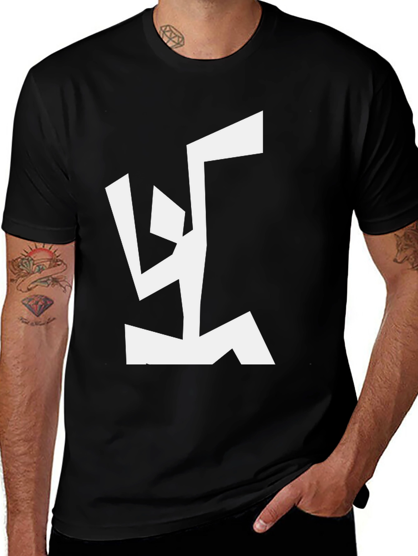 Variant 24 of Abstract Graphic Tee - Modern Black T-Shirt