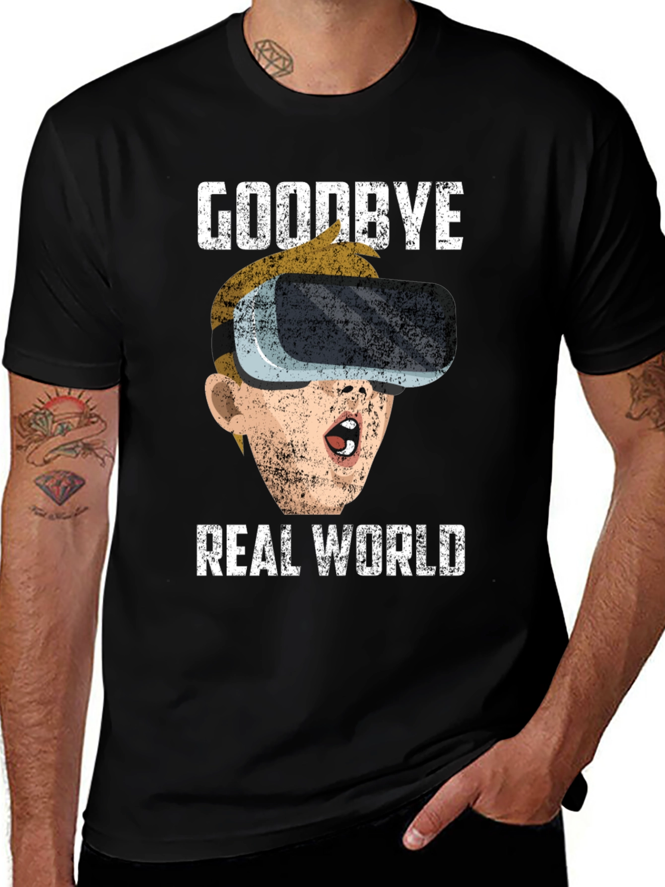 Variant 24 of Goodbye Real World Funny VR T-Shirt
