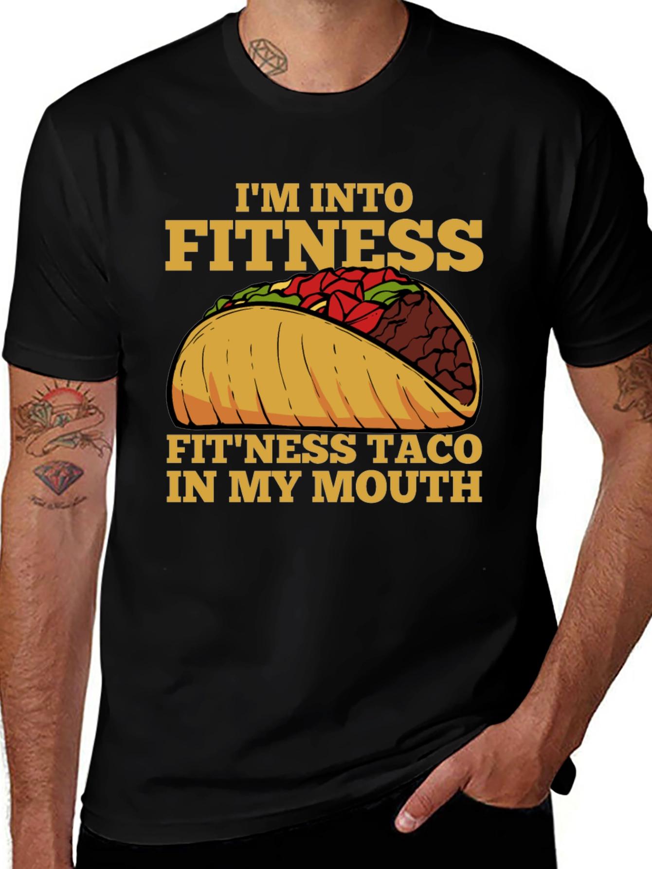 Variant 17 of Fitness Taco Graphic Tee - Funny Workout Shirt
