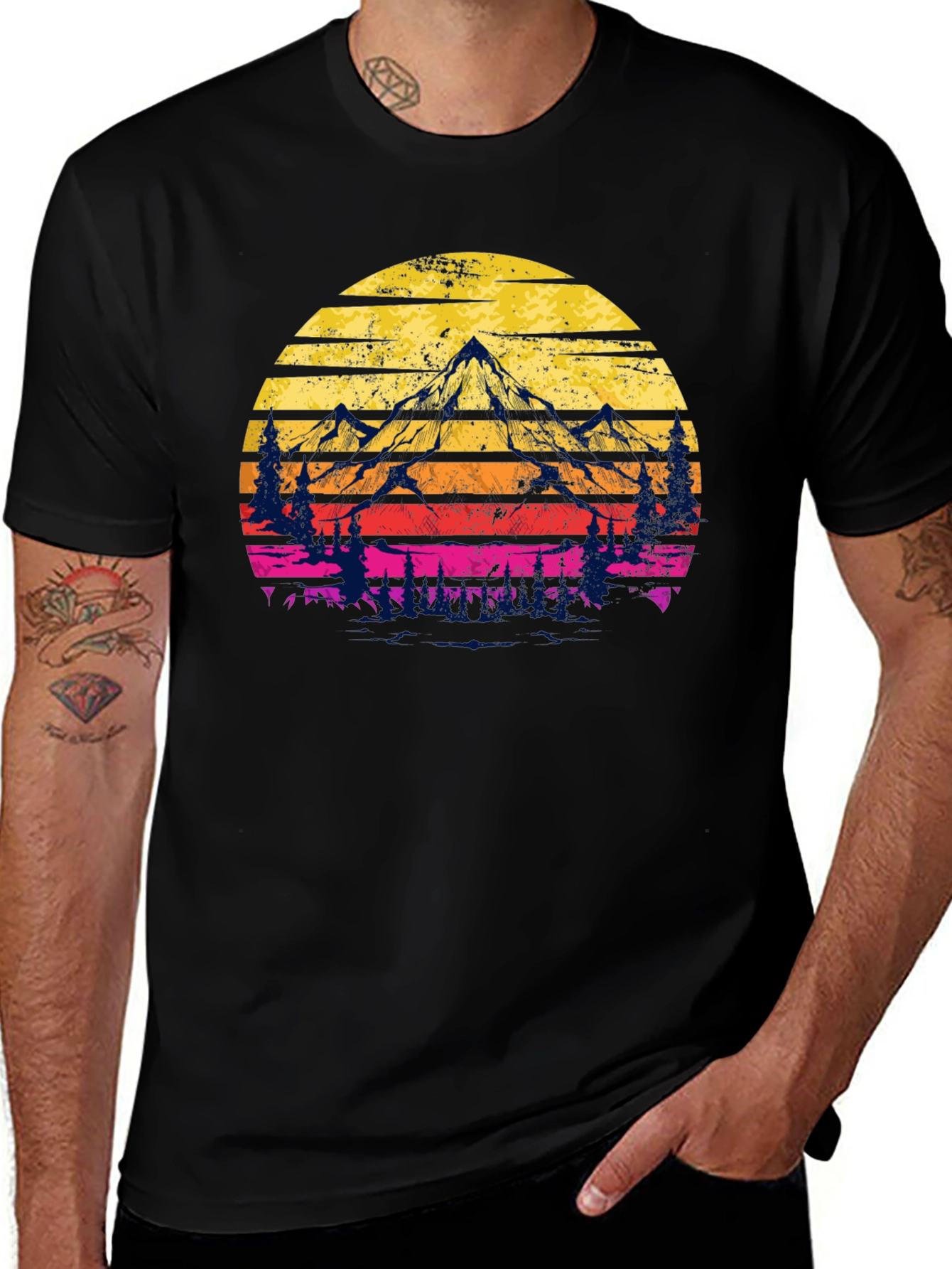 Variant 3 of Sunset Mountain Graphic Tee - Adventure Awaits