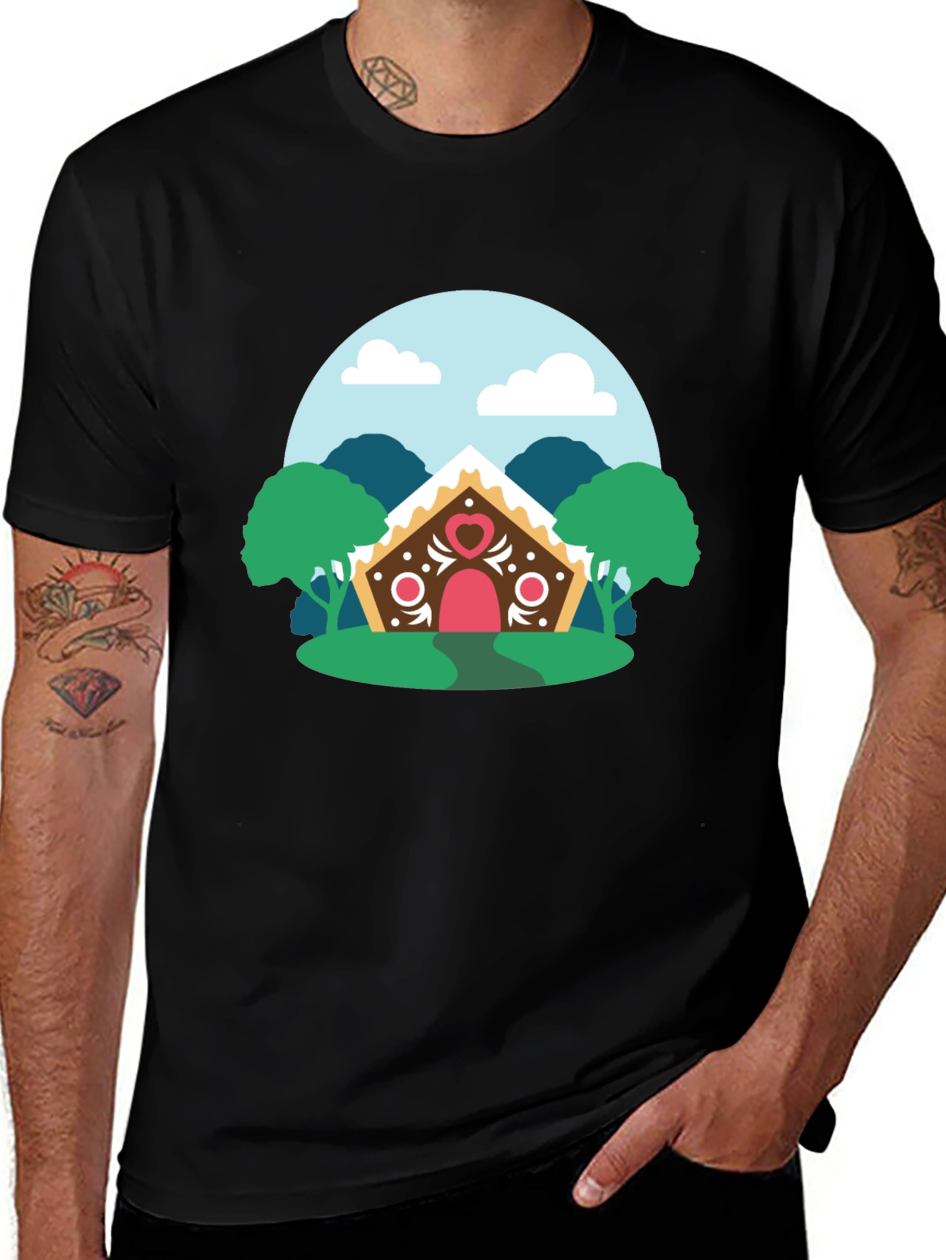 Variant 15 of Gingerbread House Graphic Tee - Cozy & Stylish