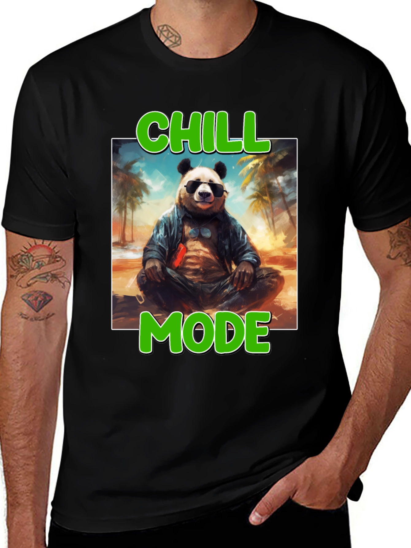 Variant 29 of Chill Mode Panda Graphic Tee