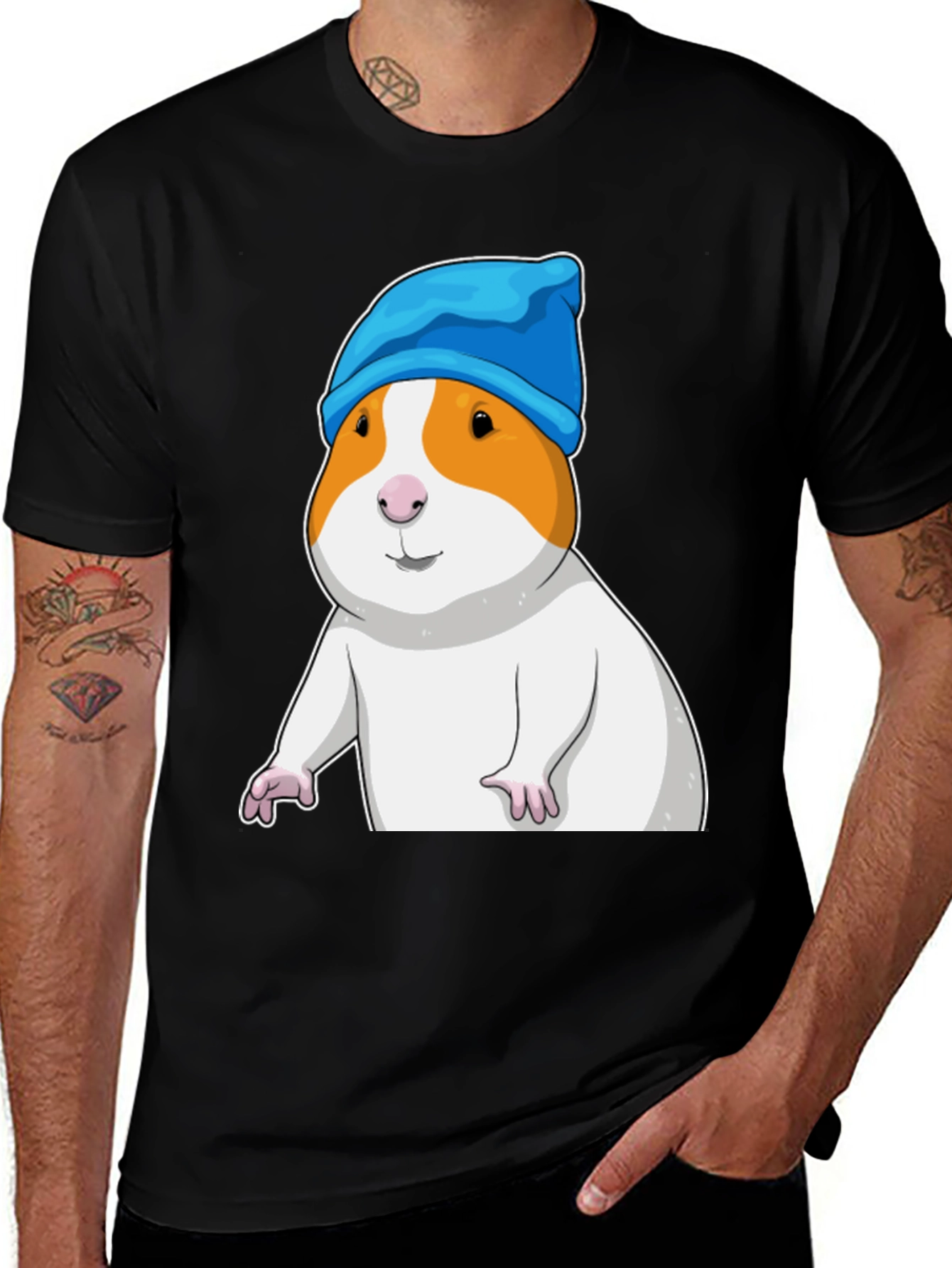 Variant 11 of Guinea Pig in Blue Hat T-Shirt
