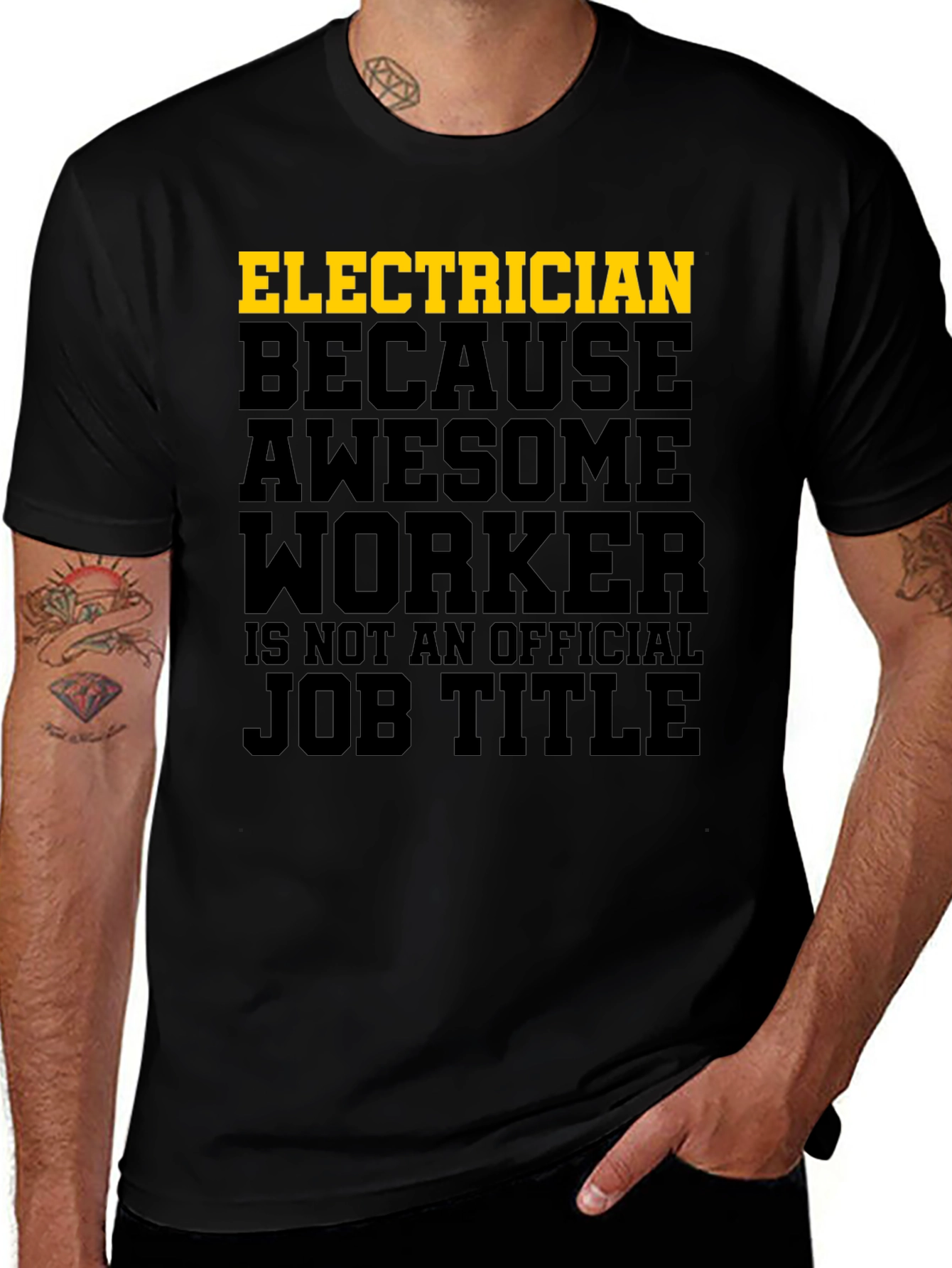Variant 14 of Electrician Awesome Worker Job Title T-Shirt