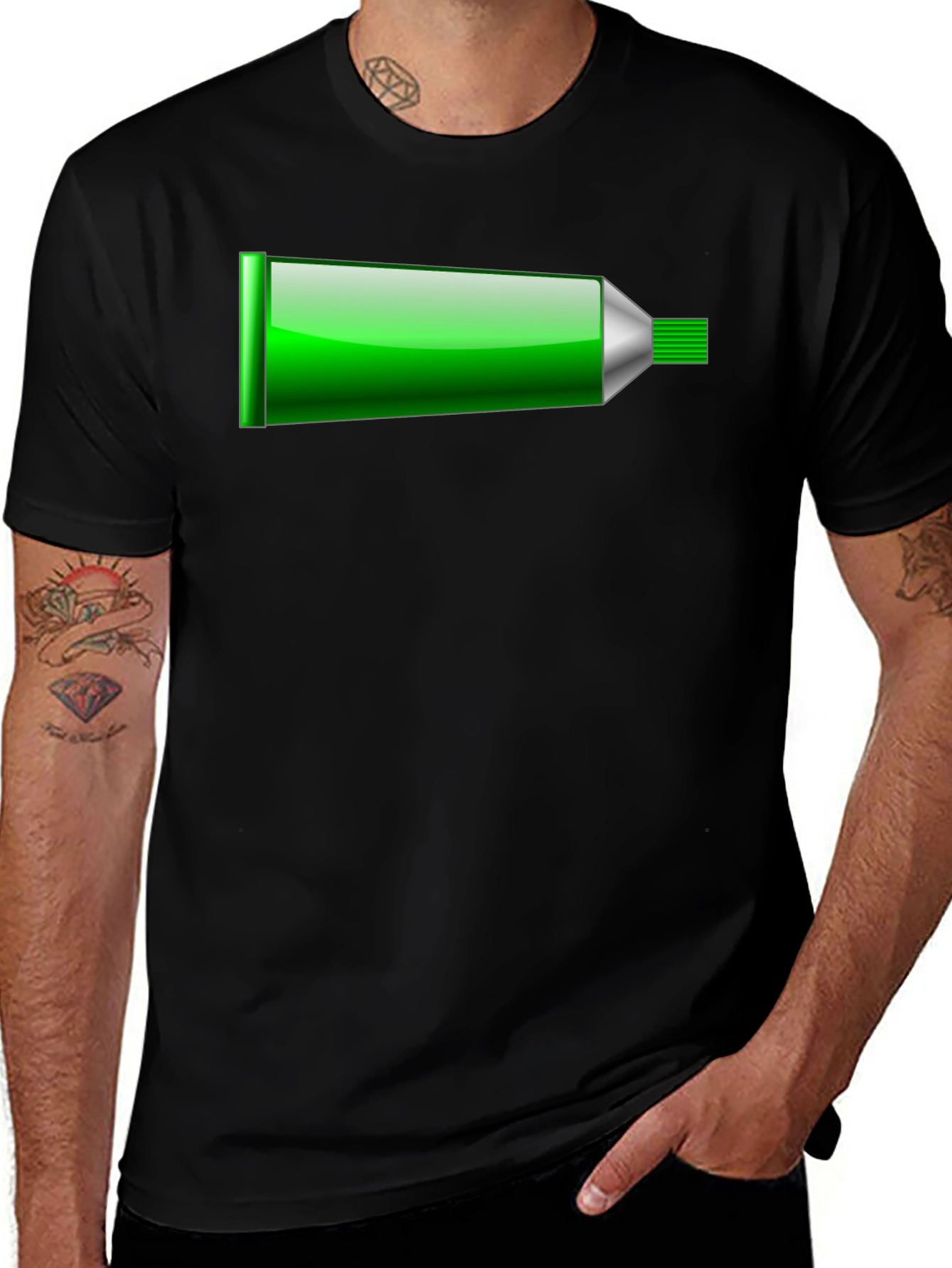 Variant 28 of Green Tube Graphic Tee - Bold Novelty Shirt