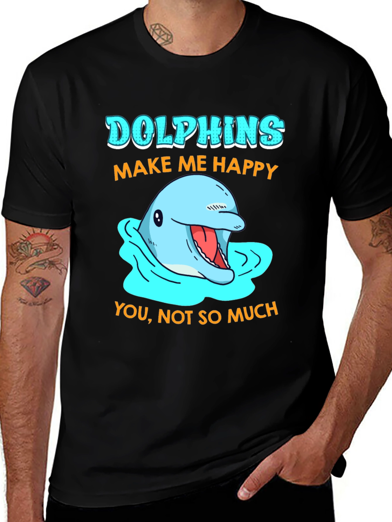 Variant 11 of Dolphins Make Me Happy Graphic T-Shirt