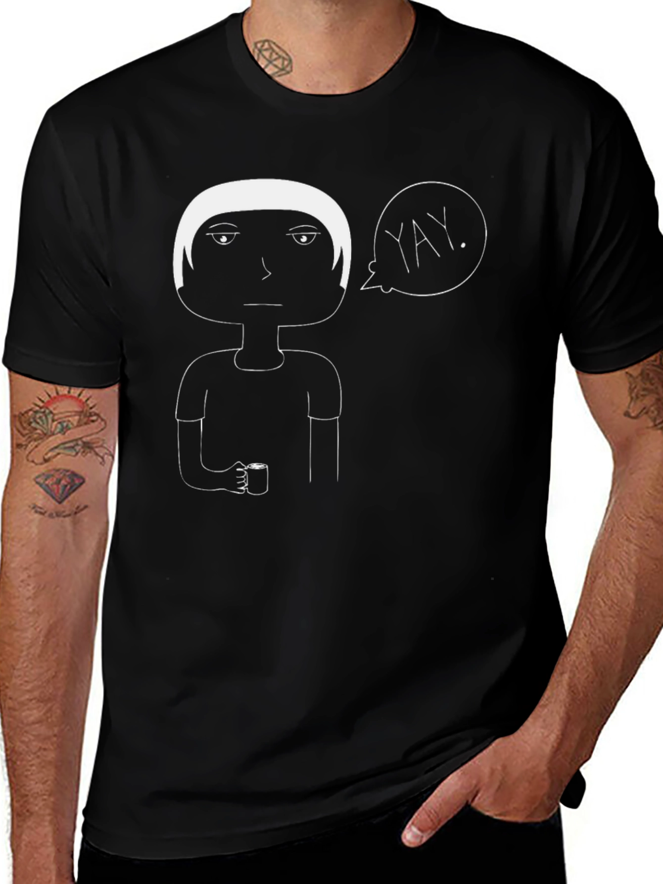 Sarcastic Doodle T-Shirt - "YAY." Graphic Tee