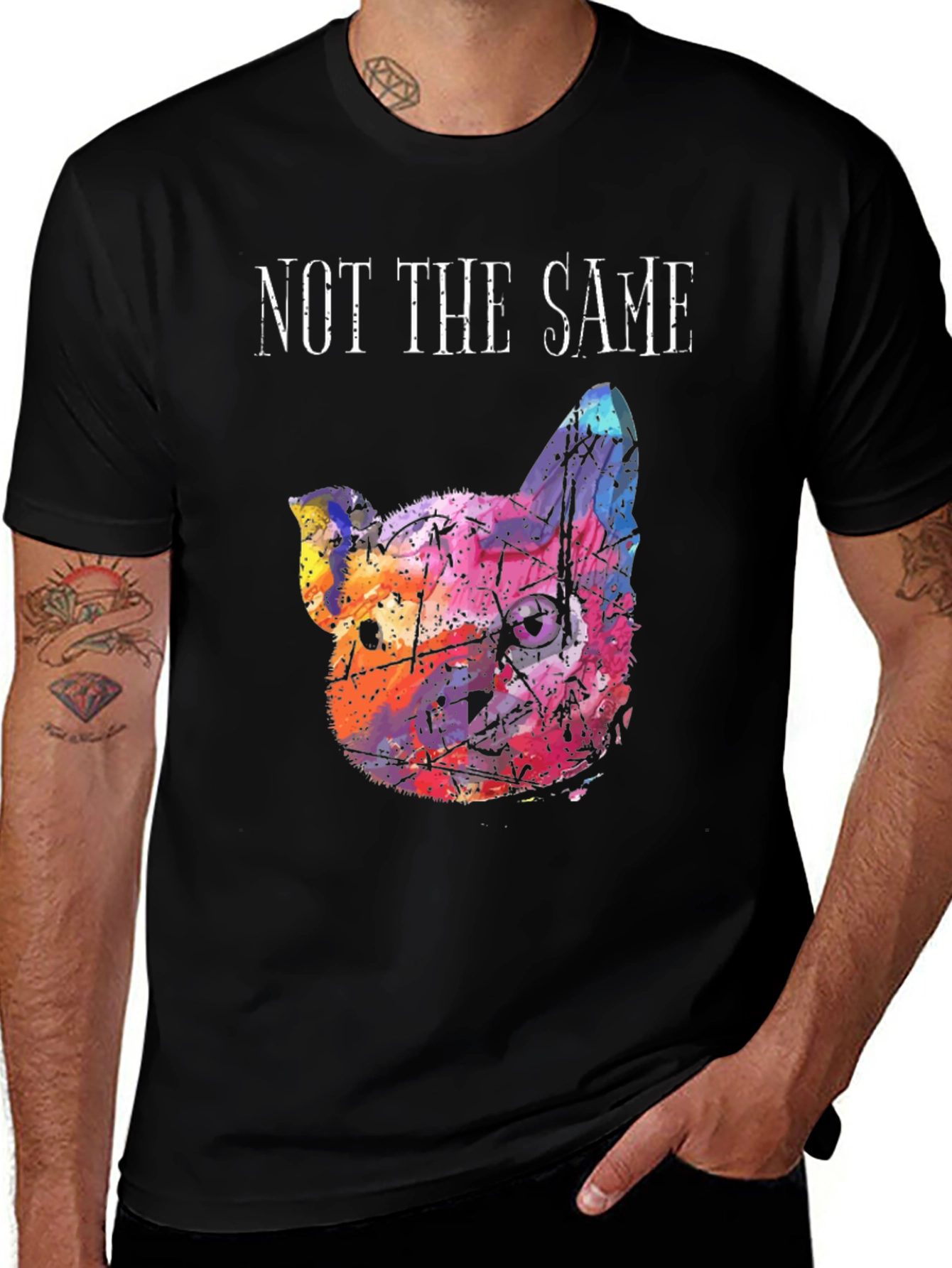 Variant 28 of Unique Watercolor Cat Graphic Tee - "Not The Same"