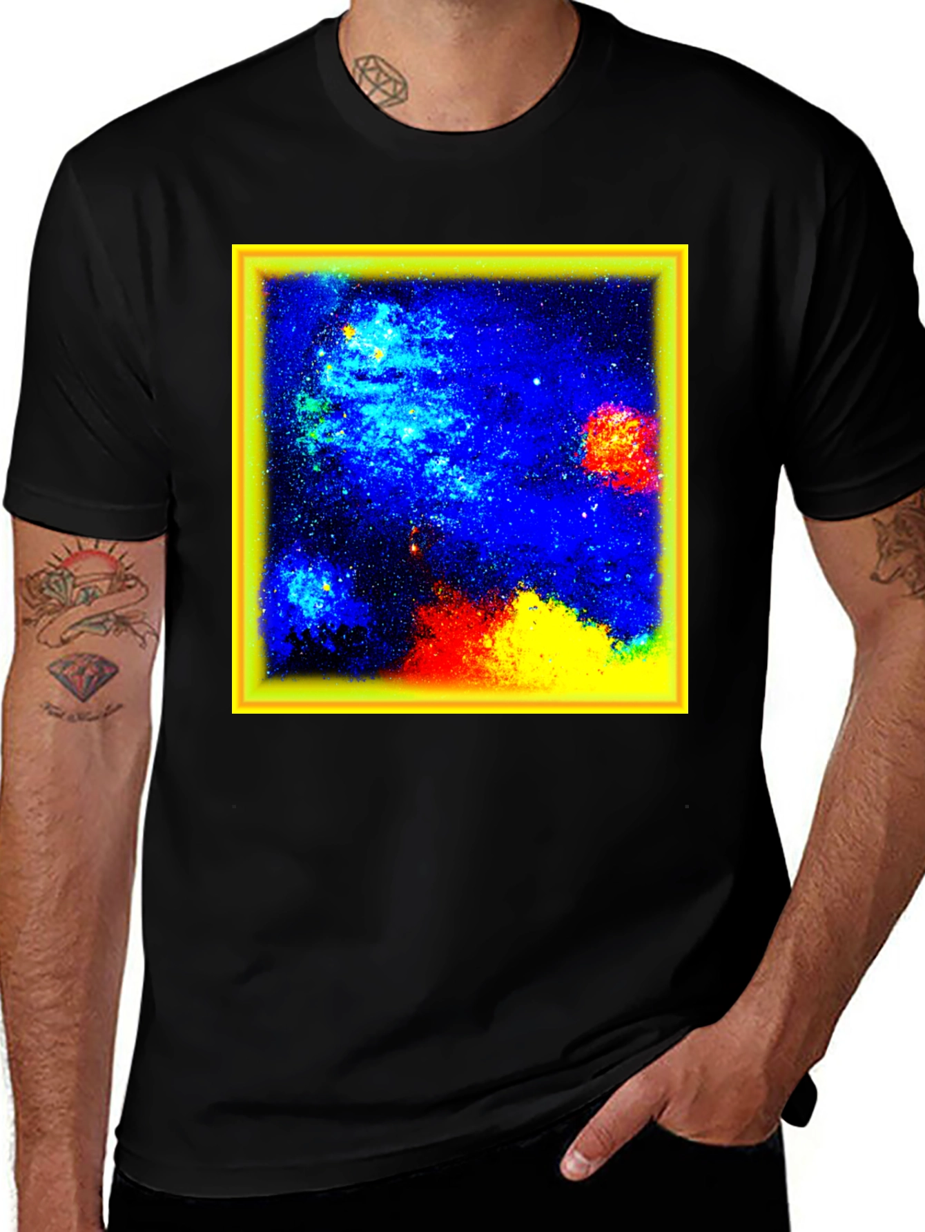 Variant 21 of Nebula Graphic Tee - Black Cotton Blend