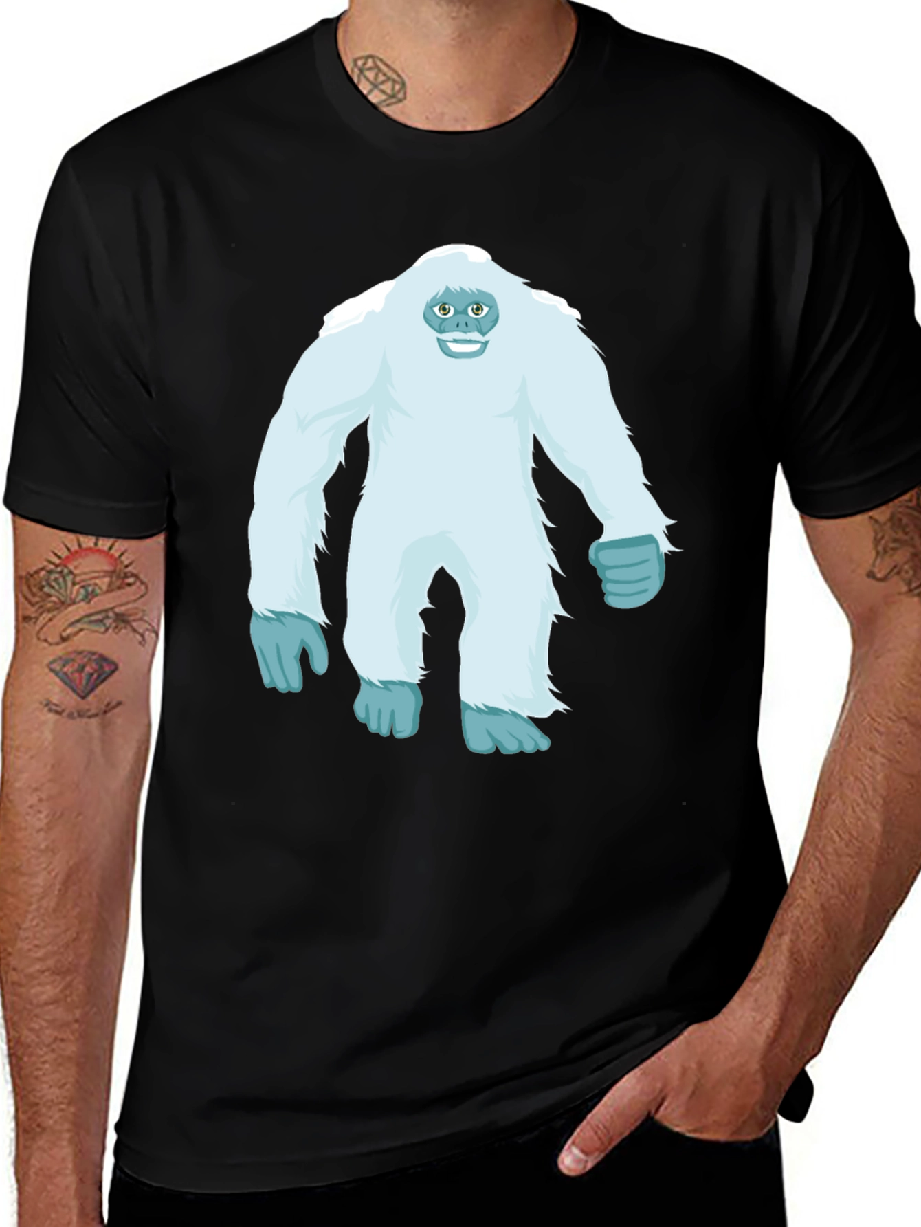 Yeti T-Shirt - Cartoon Monster Black Tee