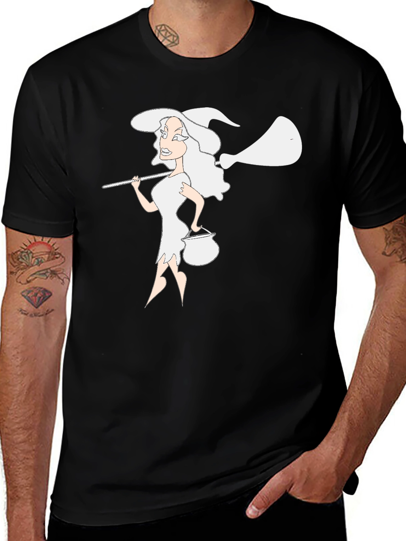 Variant 8 of Witch Graphic T-Shirt - Black