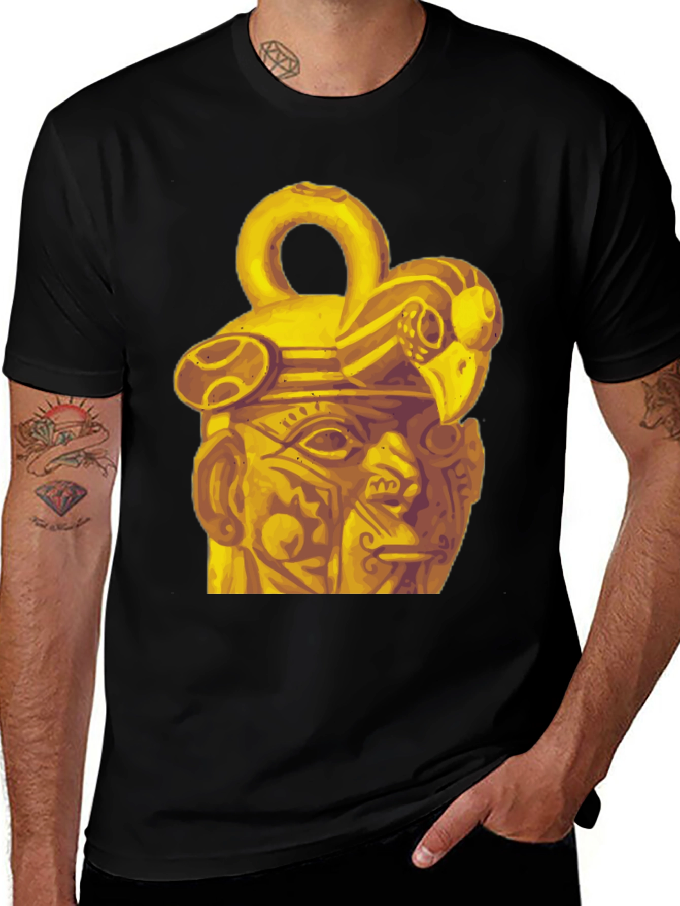 Variant 4 of Golden Artifact Graphic T-Shirt - Unique Design