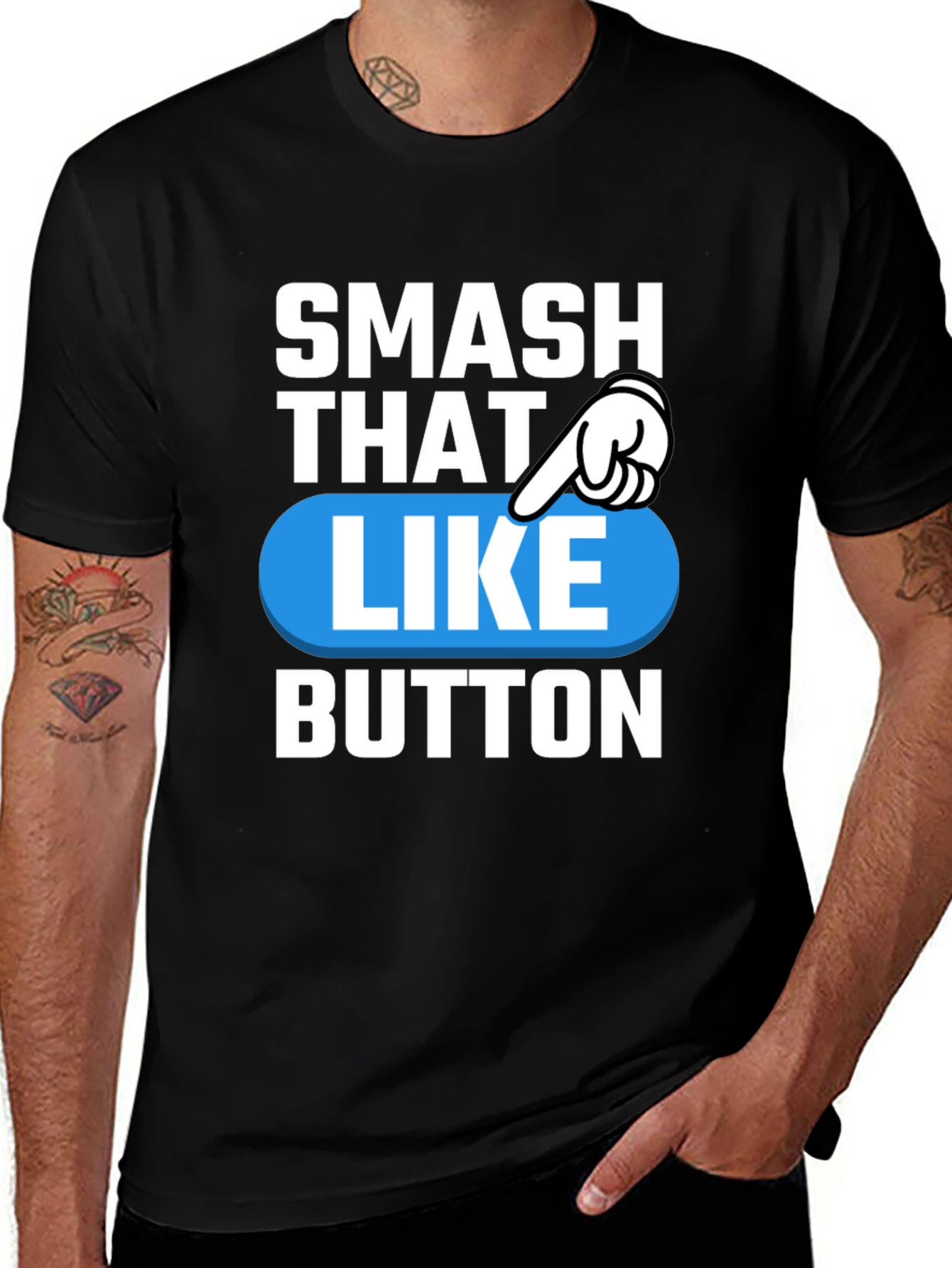 Variant 2 of Smash That Like Button Graphic T-Shirt