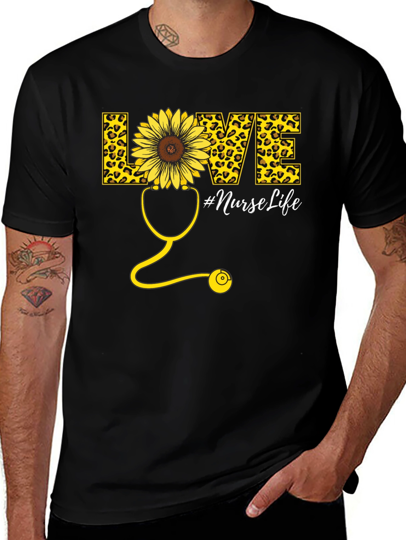 Variant 15 of Nurse Life Sunflower Graphic Tee