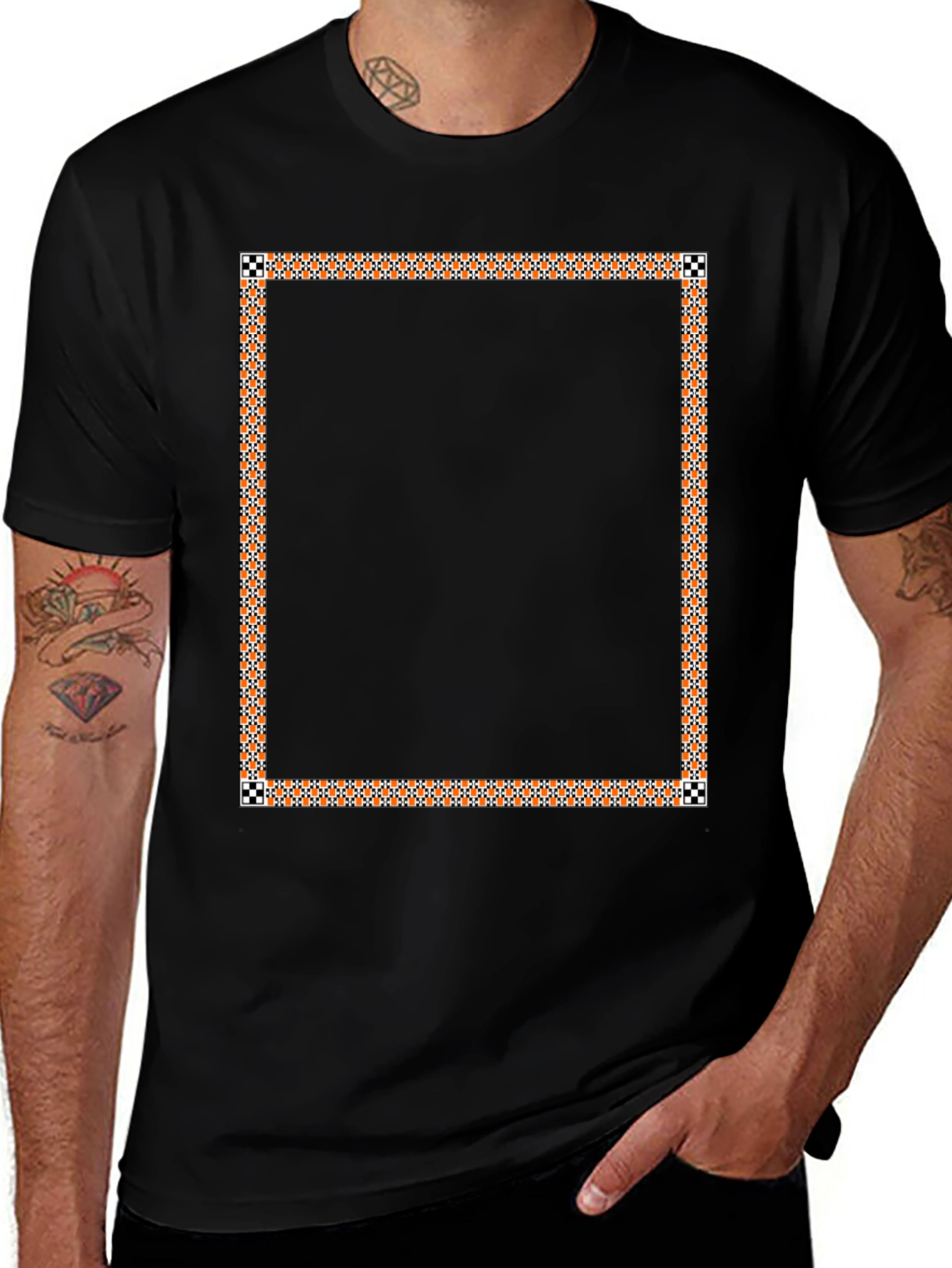Variant 26 of Geometric Frame Black T-Shirt