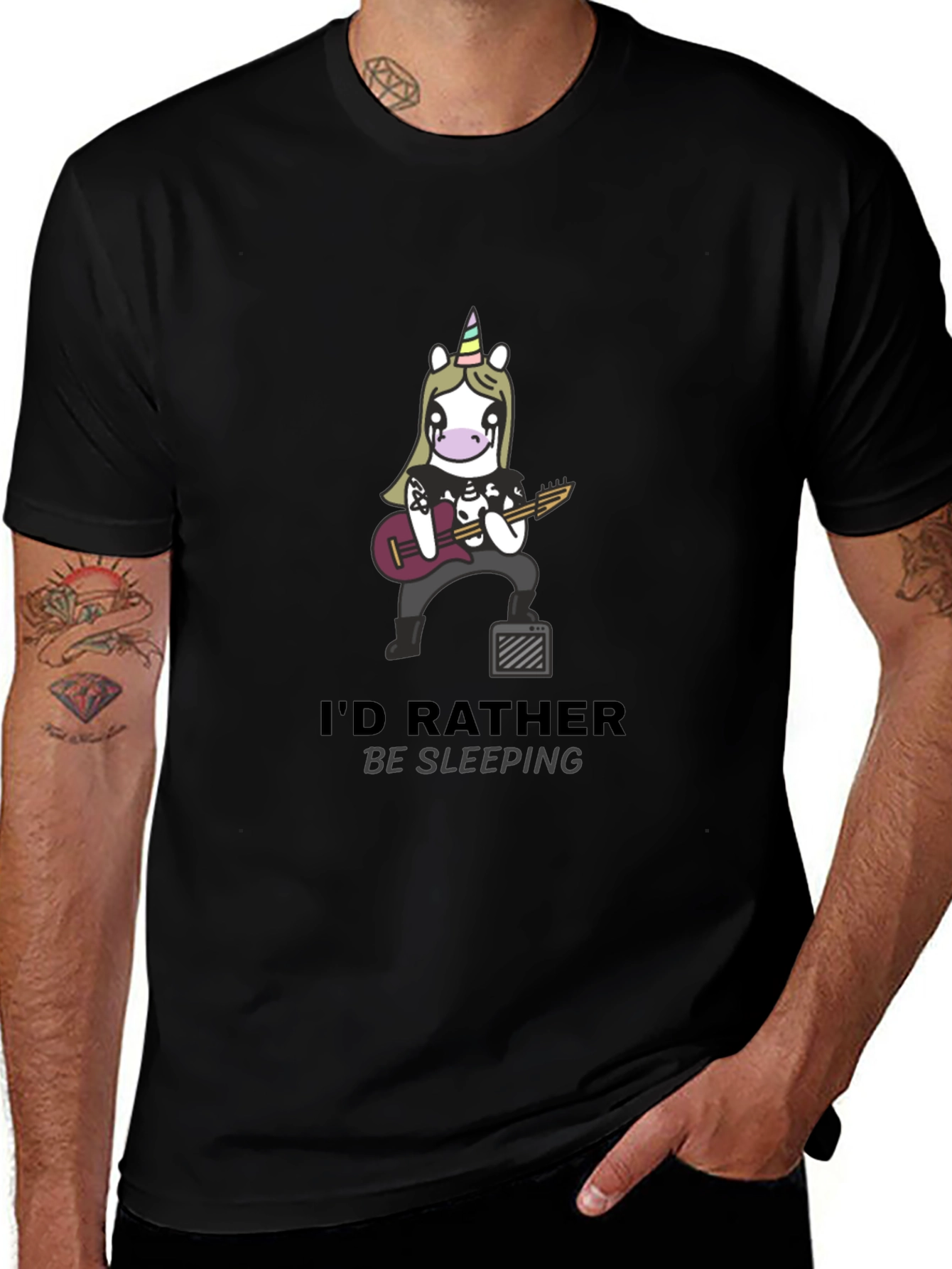 Variant 19 of Unicorn Rocker T-Shirt - I'd Rather Be Sleeping Tee