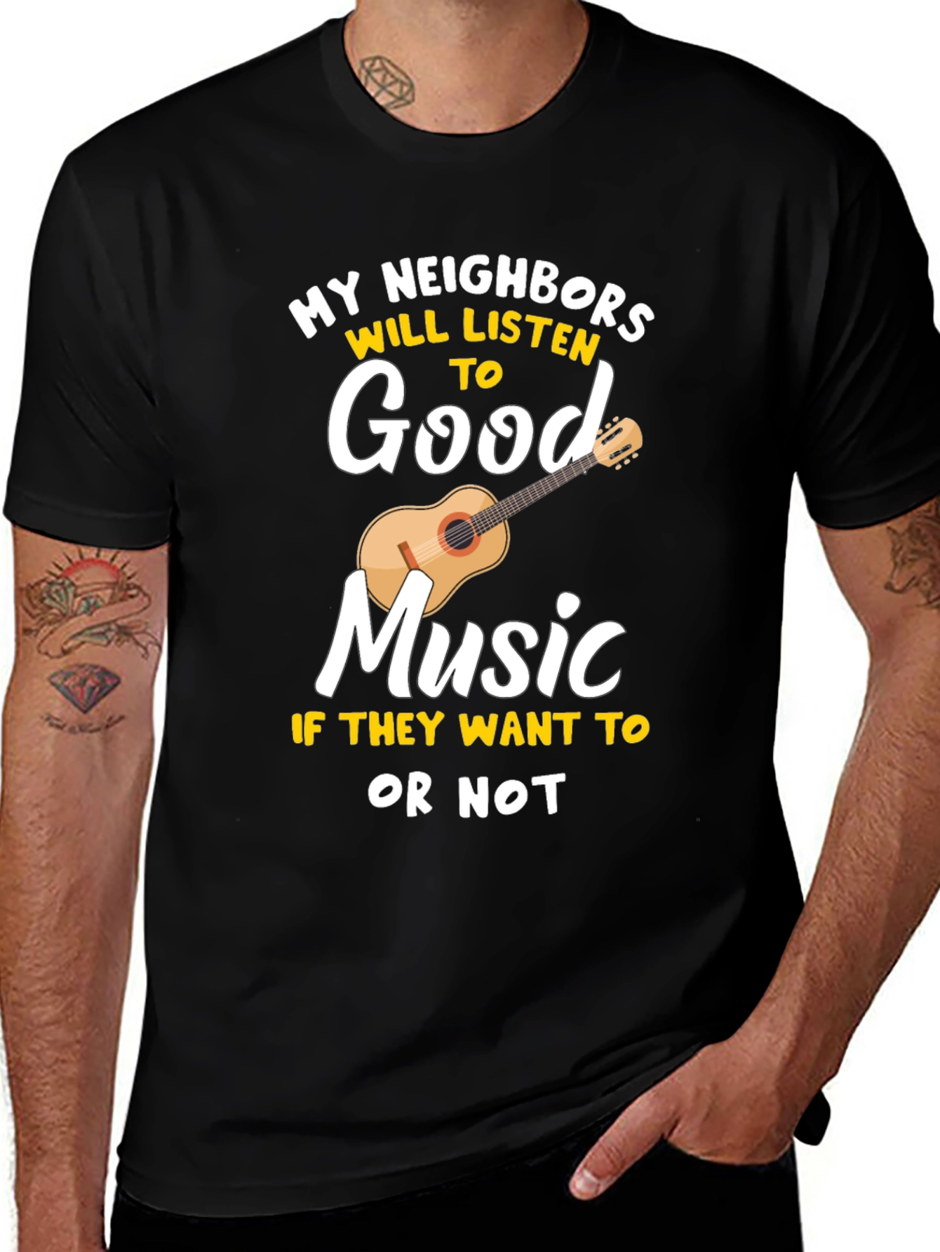 Variant 7 of Funny Music Lover T-Shirt - My Neighbors Will Listen