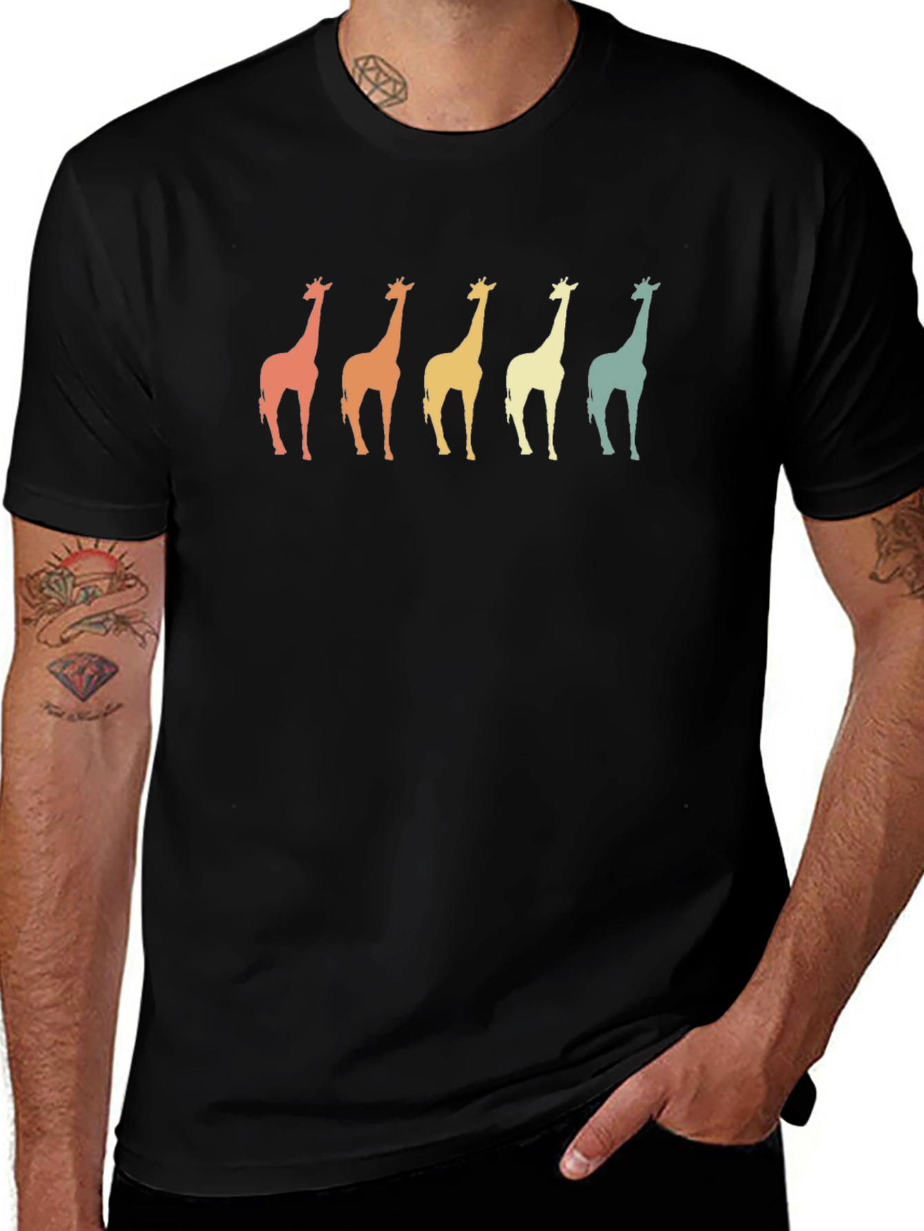 Variant 14 of Retro Giraffe T-Shirt - Stylish Animal Print Tee