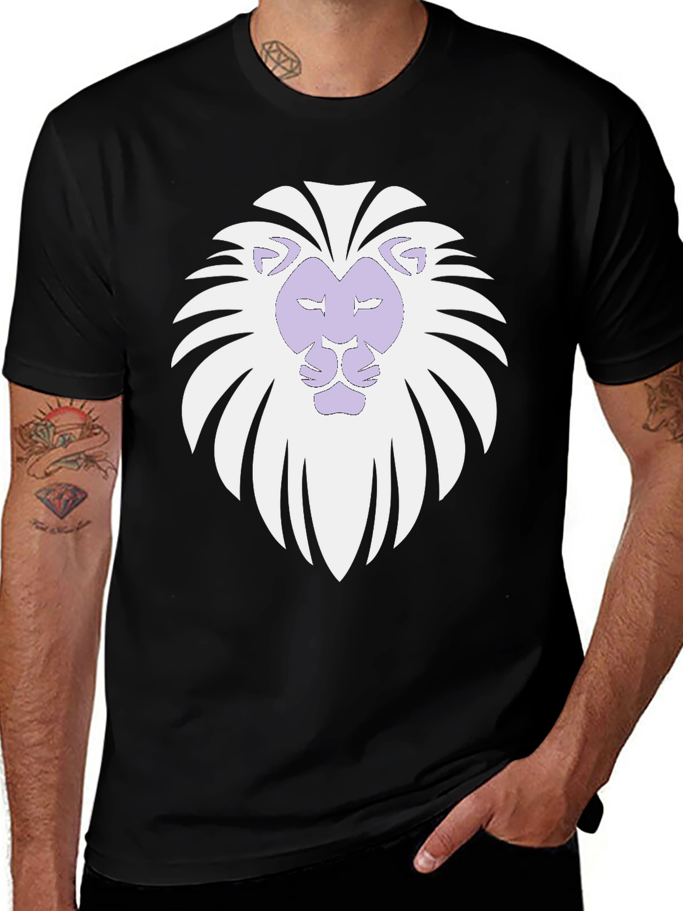 Variant 5 of Lion Graphic Print Tee - Black