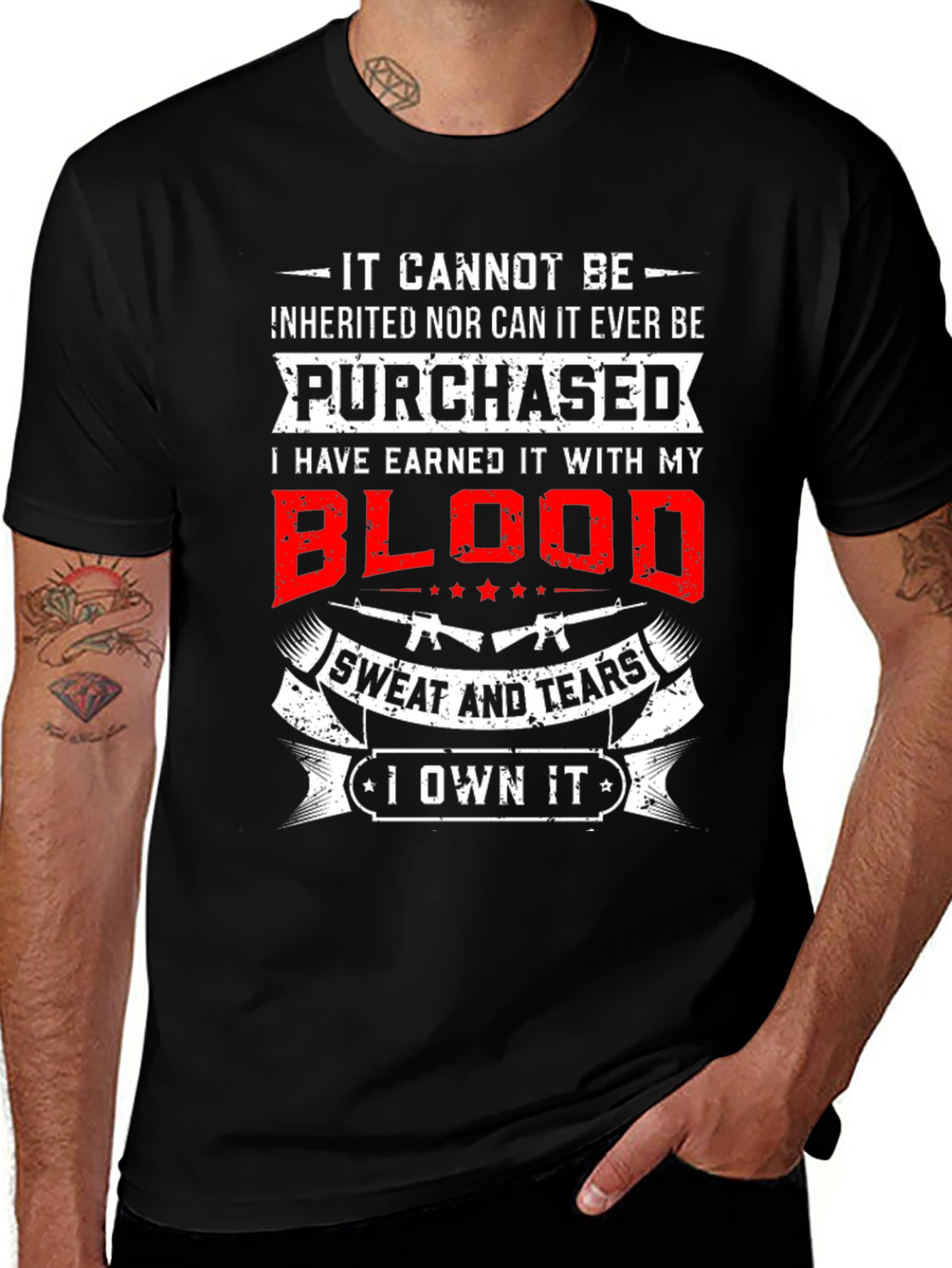 Variant 6 of Earned Blood Sweat and Tears T-Shirt