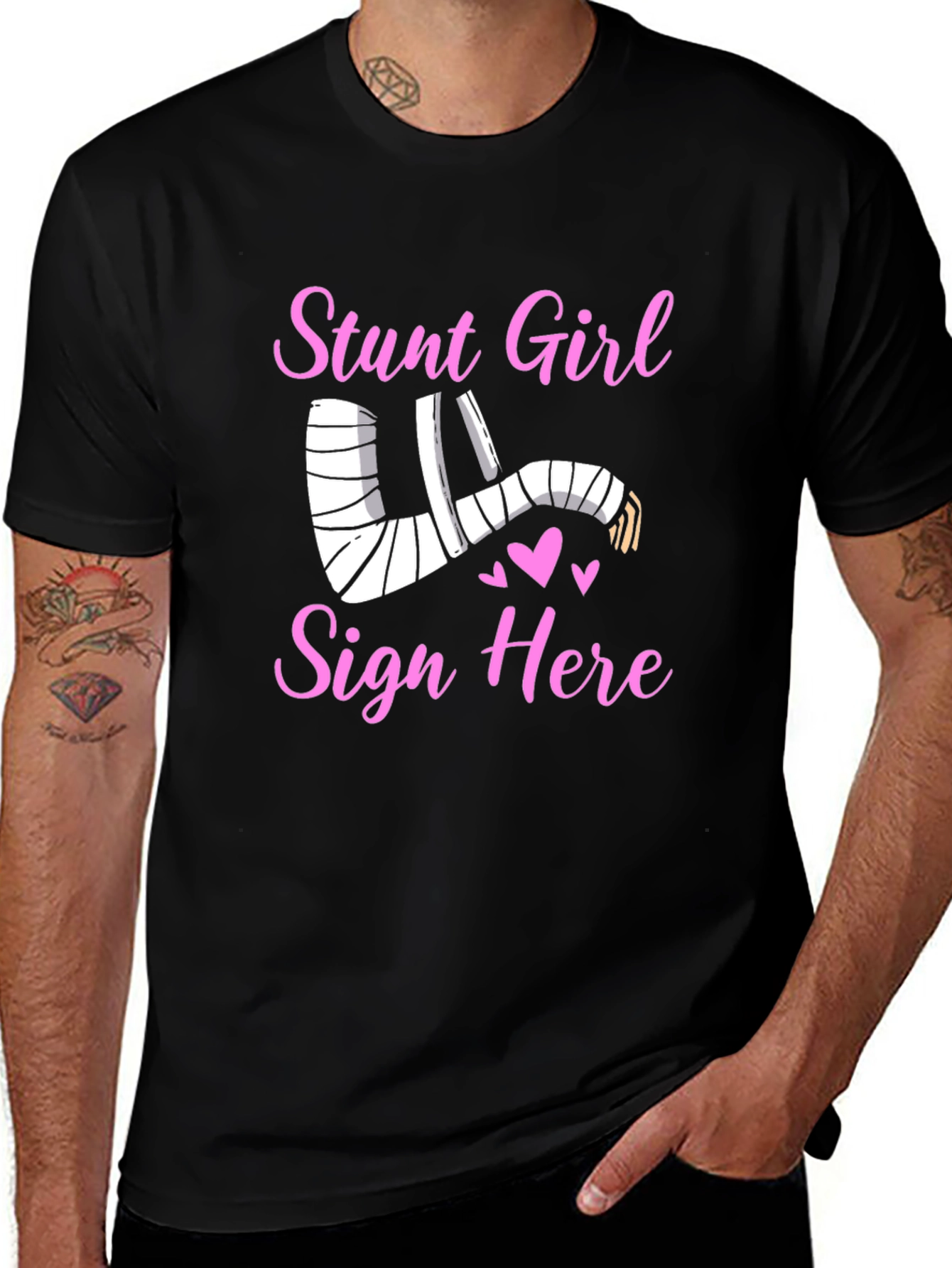 Stunt Girl Injured Arm Cast T-Shirt